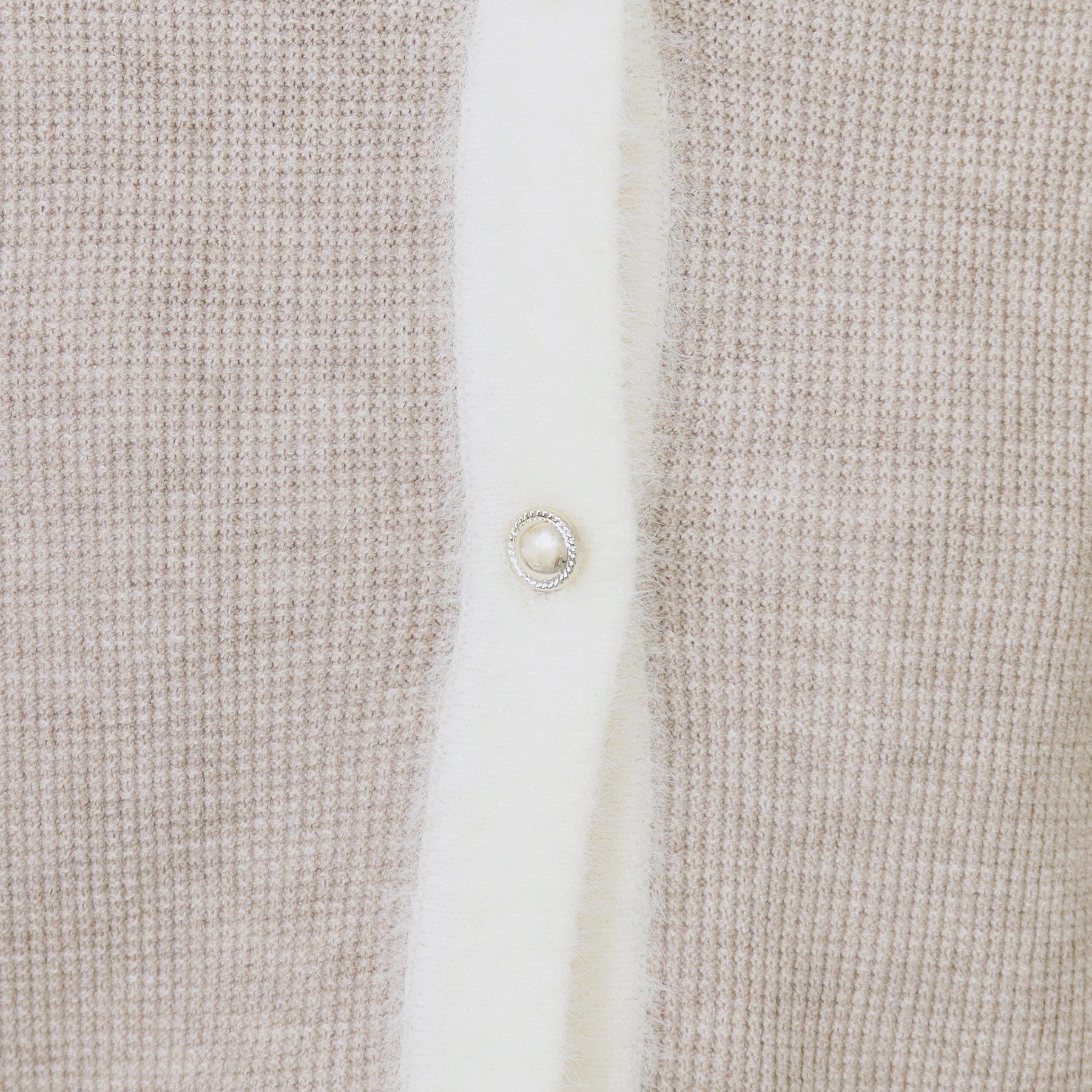 index「フェザーバイカラークルーネックカーディガン【洗濯機OK】」|カーディガン|