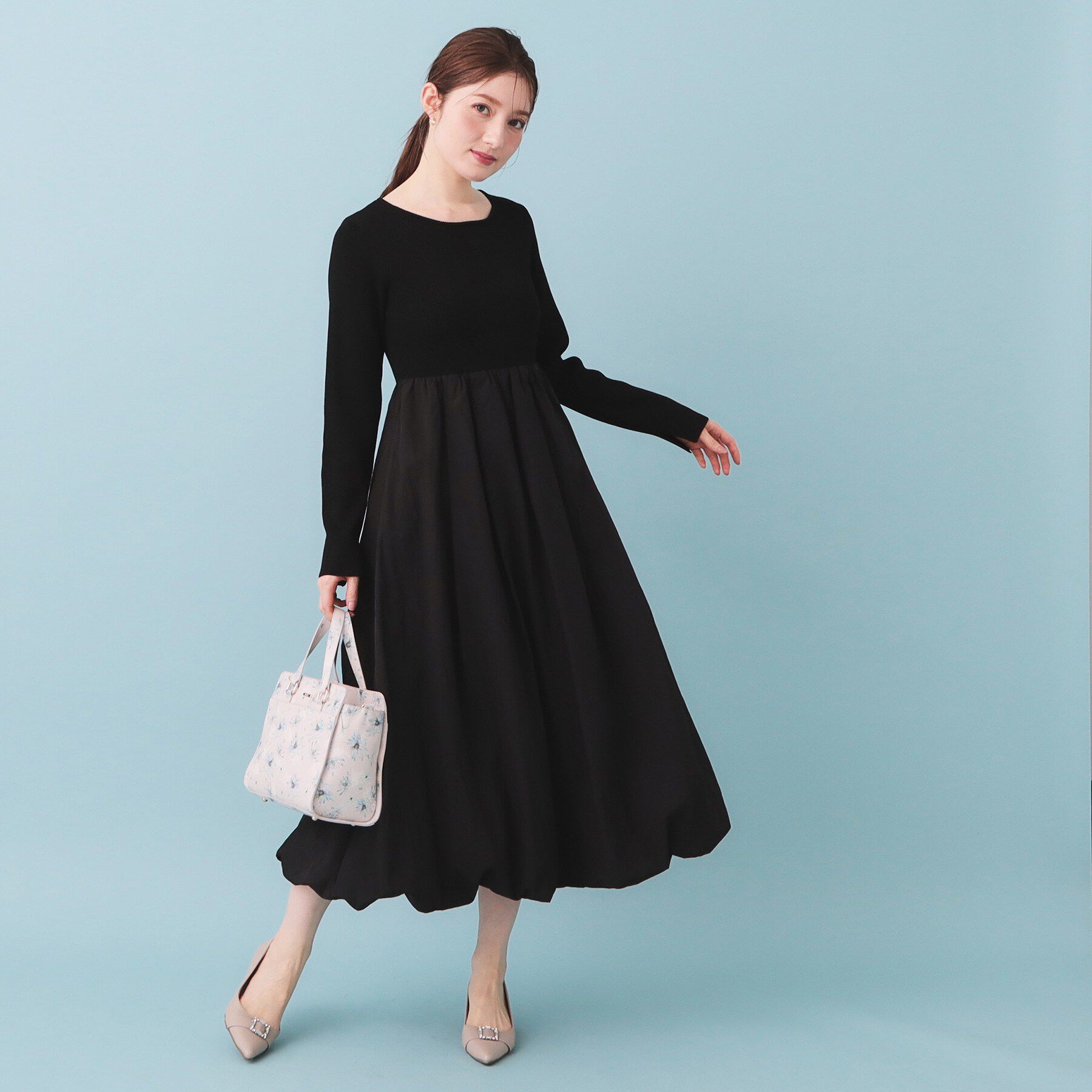 index「ドッキングバルーンロングフレアワンピース【洗濯機OK】」|ワンピース|