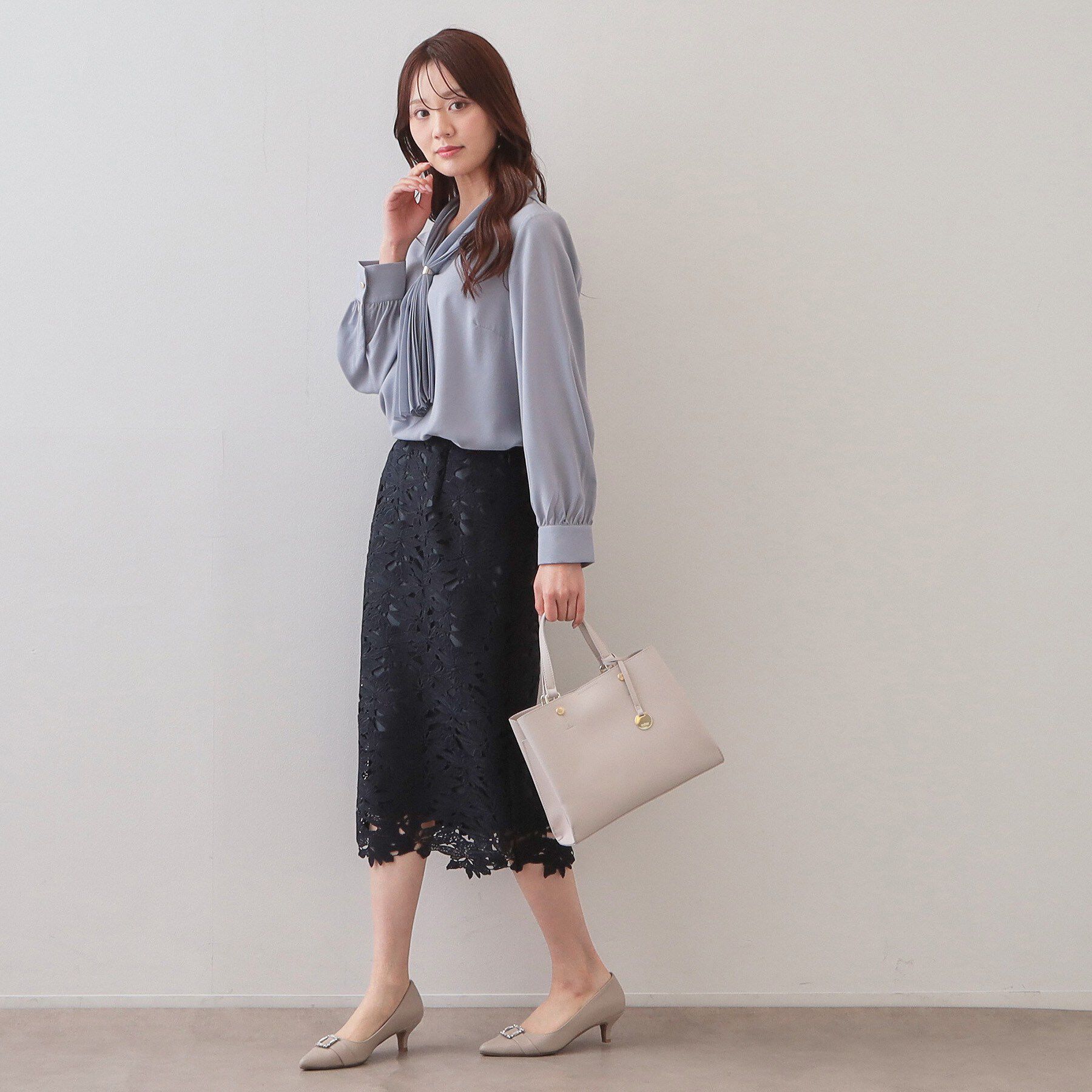 index「プリーツボウタイジョーゼットブラウス【洗濯機OK/イージーアイロン/防シワ】」|シャツ・ブラウス|