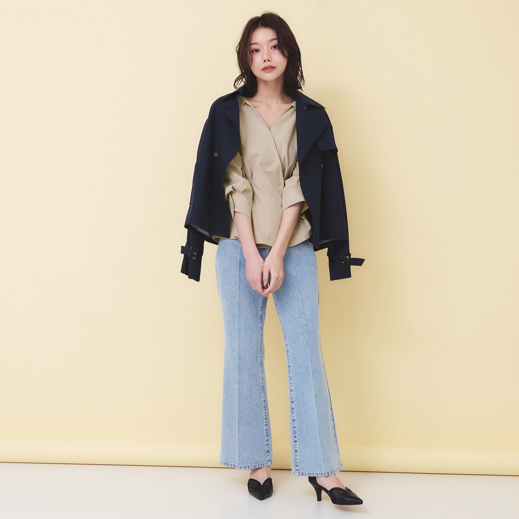 index「カシュクールタックシャツ【洗濯機OK/ストレッチ】」|シャツ・ブラウス|