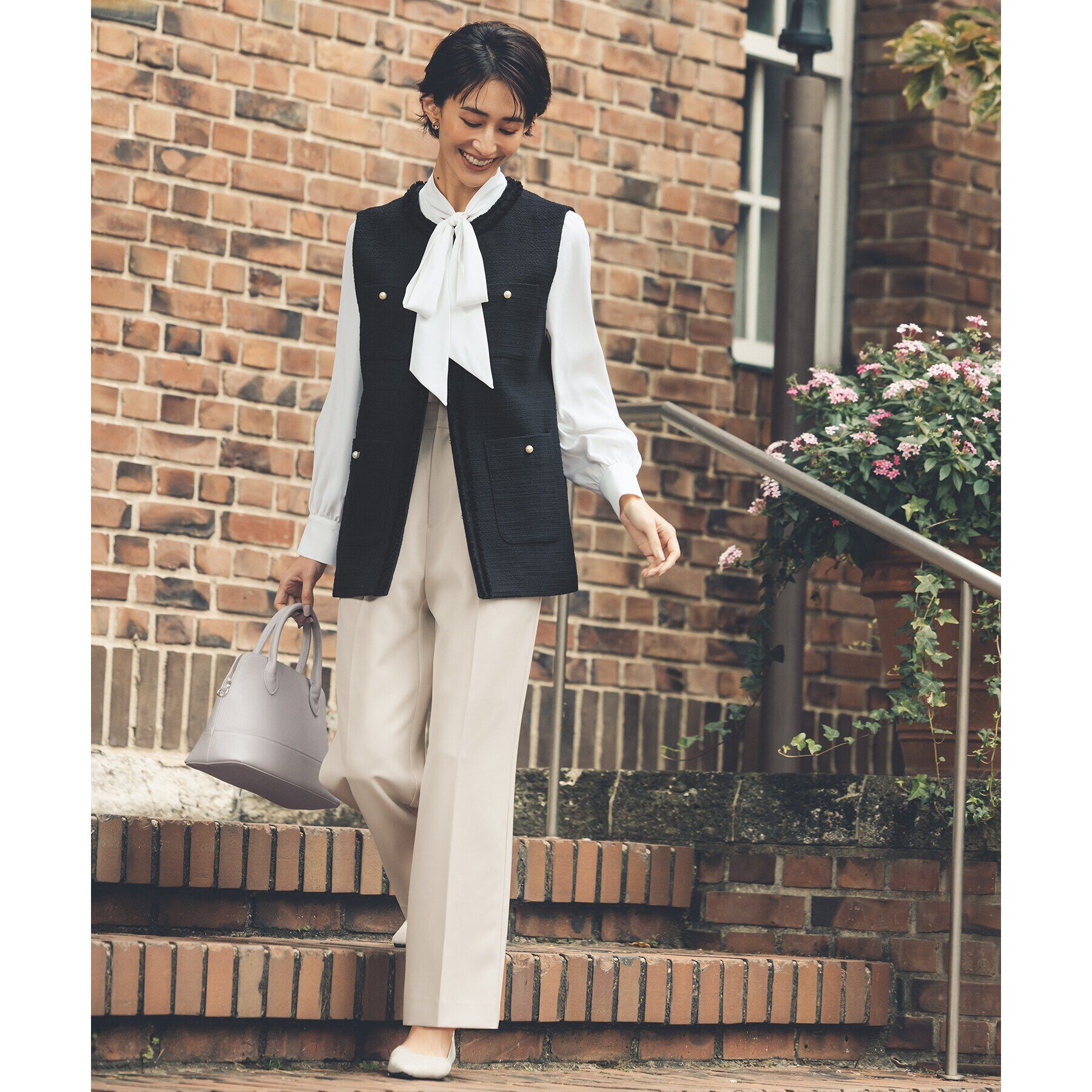 OPAQUE.CLIP「《通勤対応》コットンツイードジレ」|ベスト・ジレ|