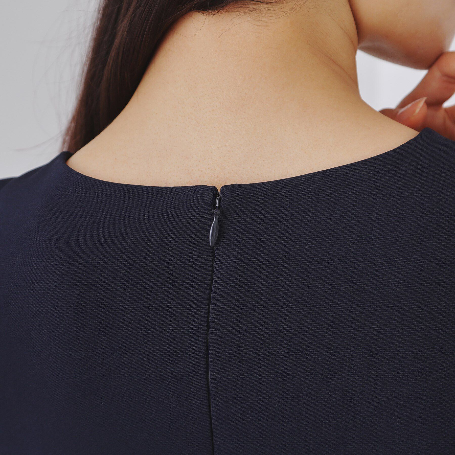 OPAQUE.CLIP「《通勤/セットアップ対応》タックフレアワンピース/ダブルクロス【洗濯機洗い可】」|ワンピース|