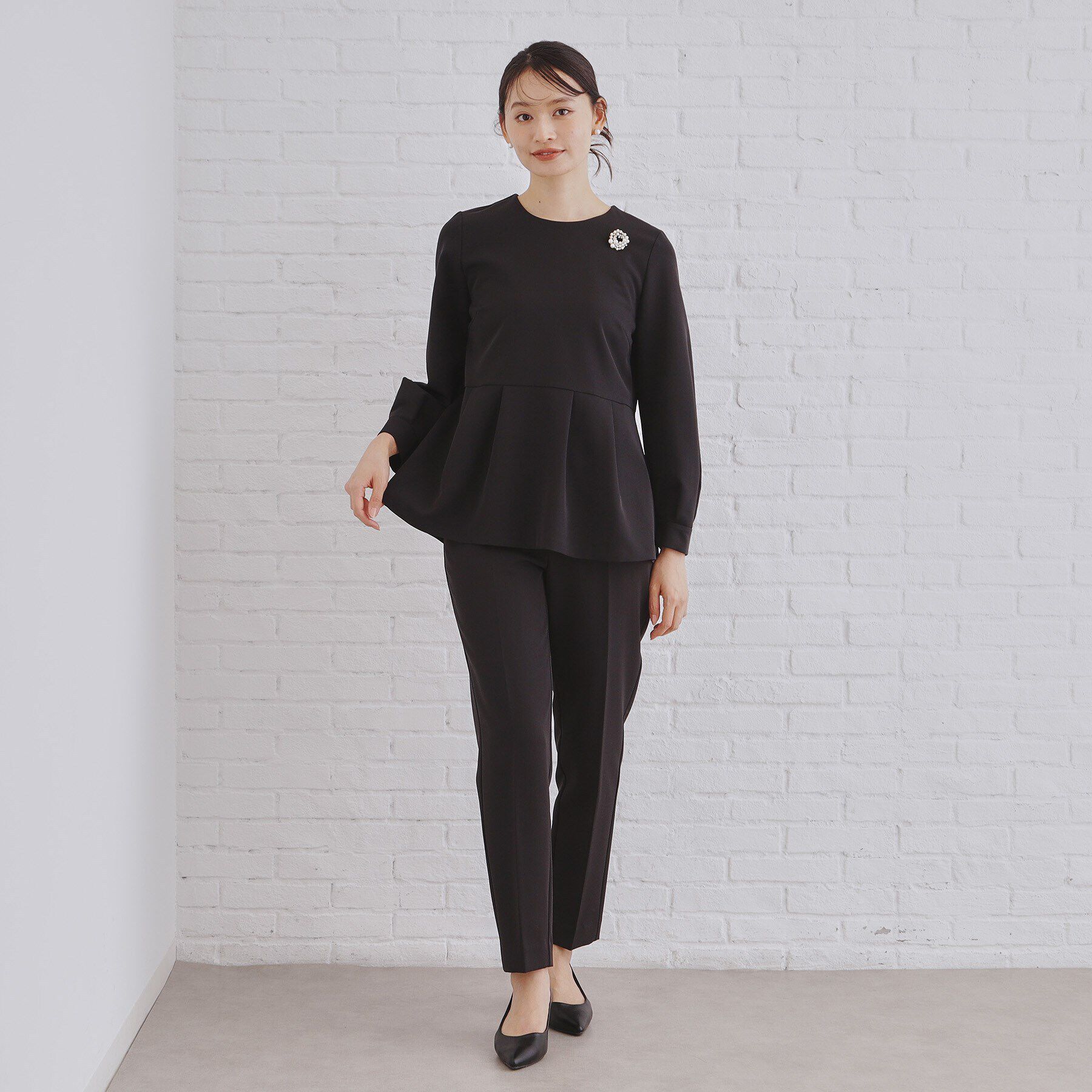 OPAQUE.CLIP「《通勤/セットアップ対応》ペプラムブラウス/ダブルクロス【洗濯機洗い可】」|シャツ・ブラウス|