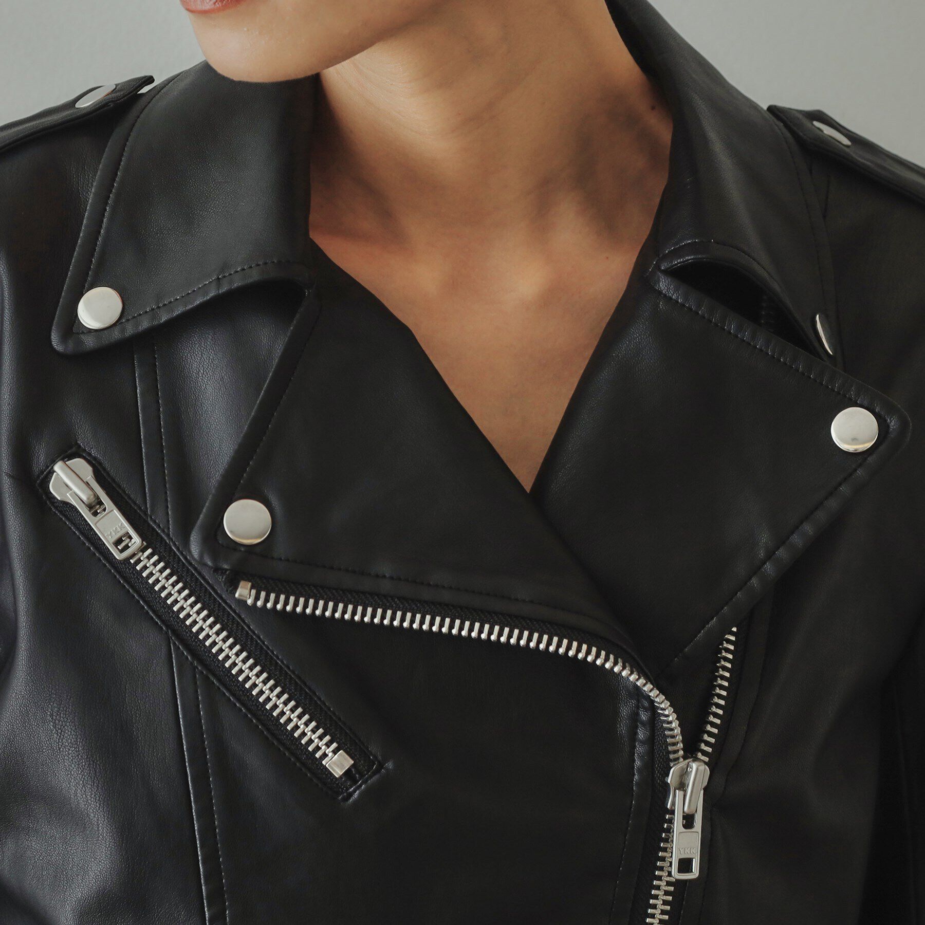 OPAQUE.CLIP「【大草直子さんコラボ】ショート丈ライダースジャケット」|ライダースジャケット|