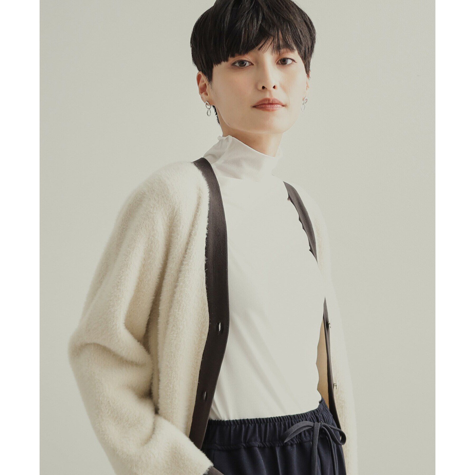 OPAQUE.CLIP「シアーメロウハイネックトップス【洗濯機洗い可】」|Tシャツ・カットソー|