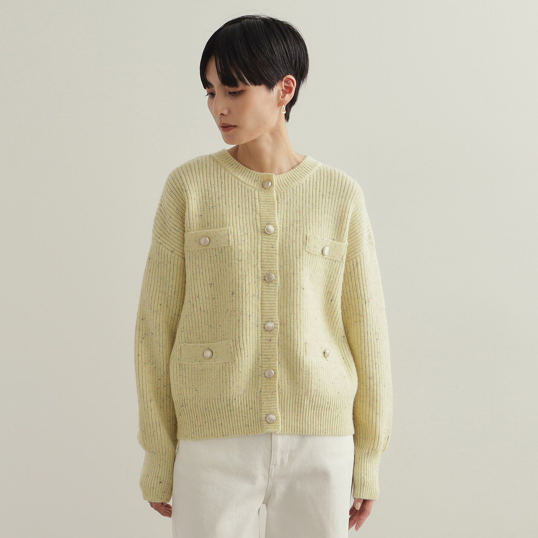 OPAQUE.CLIP「カラーネップニットカーディガン【洗濯機洗い可】」|カーディガン|