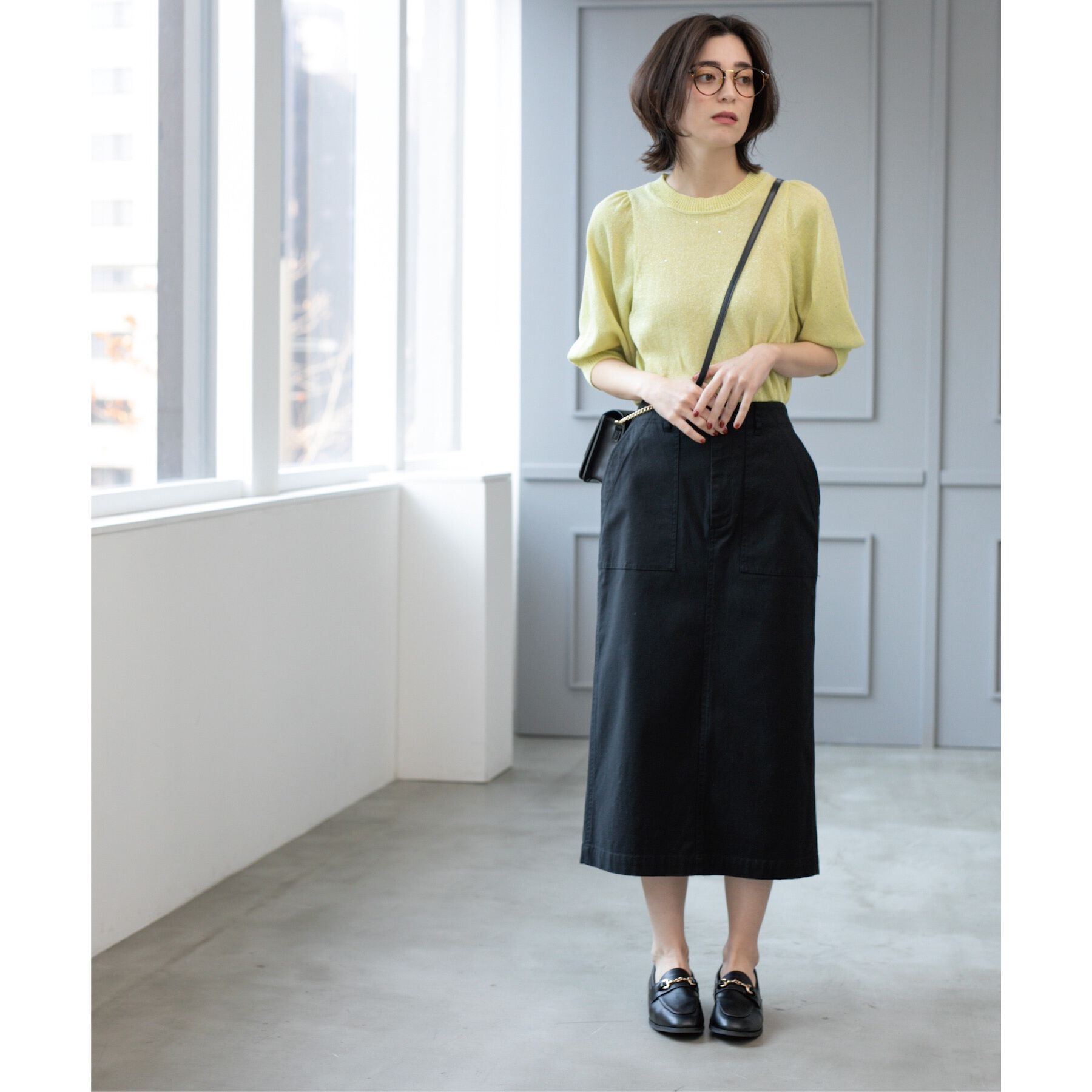 OPAQUE.CLIP「《S-LLsize》ストレッチベイカーナロースカート【洗濯機洗い可】」|スカート|