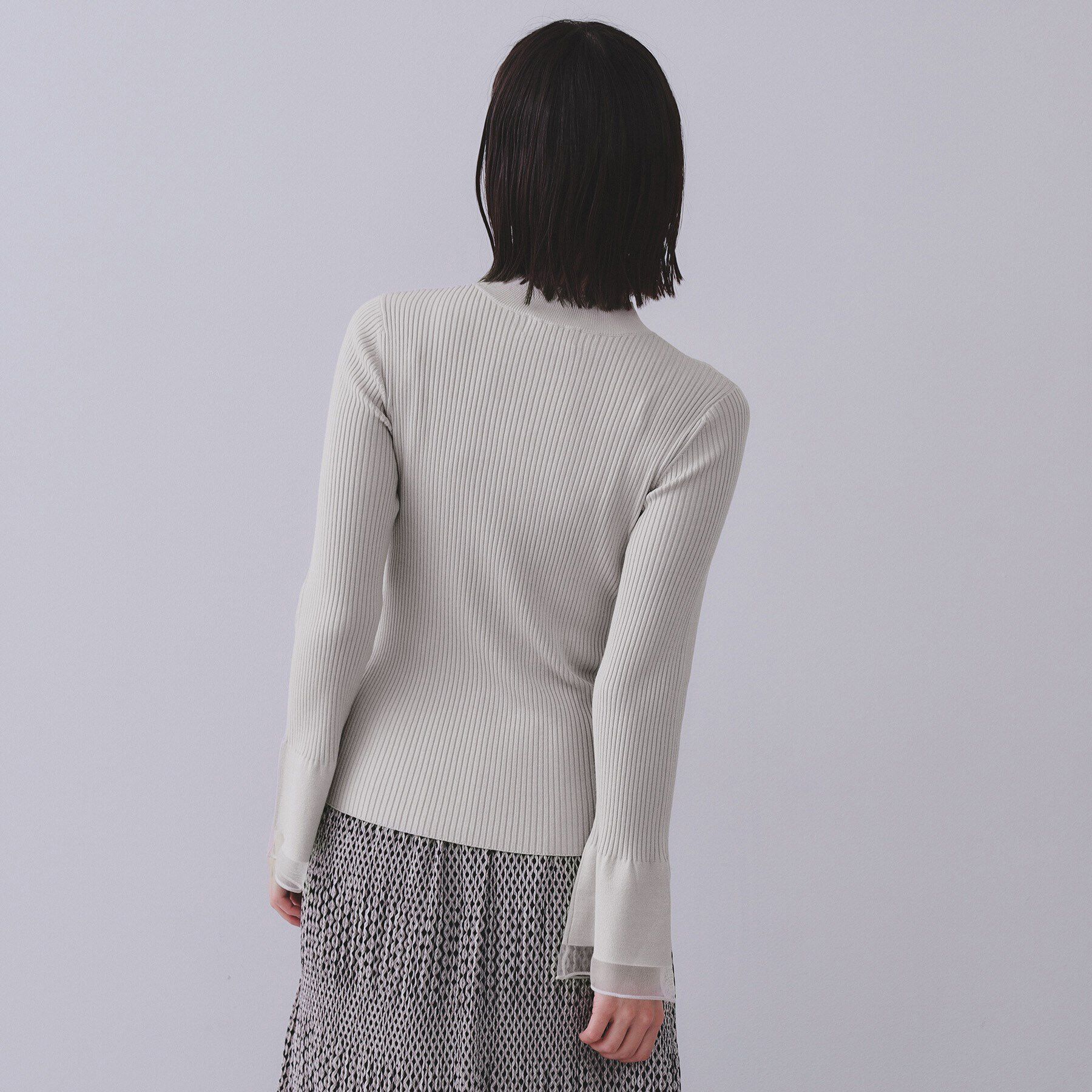 OPAQUE.CLIP「フレアスリーブリブニット【洗濯機洗い可】」|ニット・セーター|