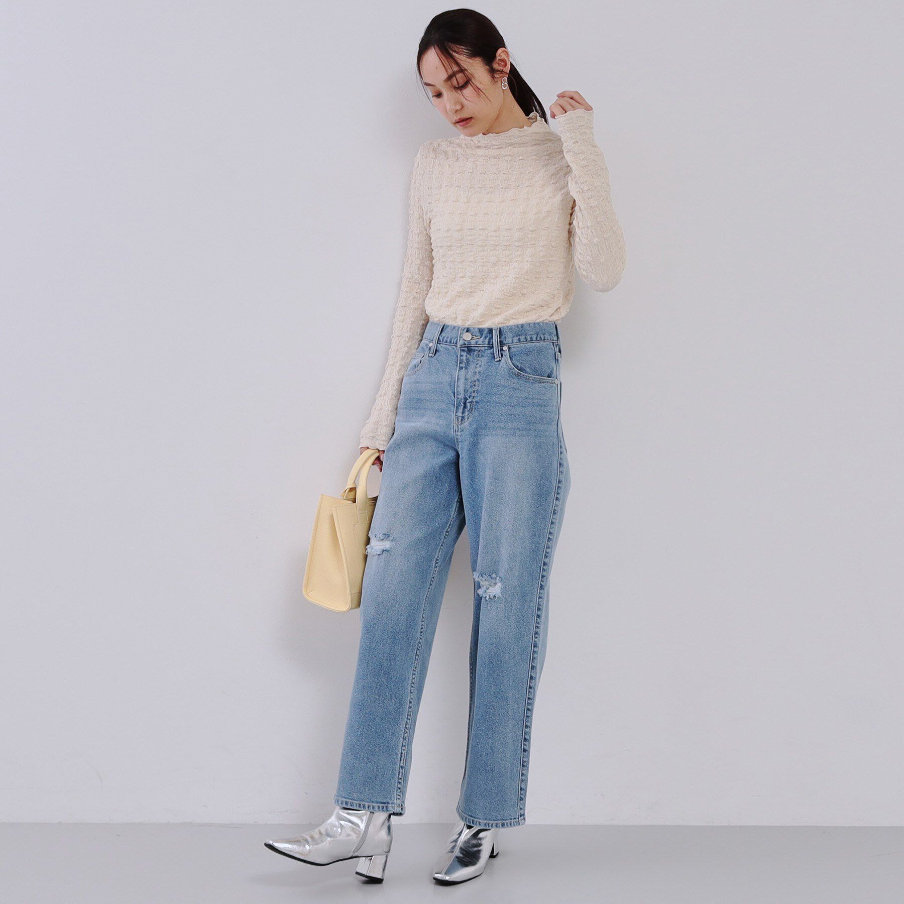 OPAQUE.CLIP「《SS-LLsize》ストレッチダメージストレートデニム【洗濯機洗い可】」|その他|