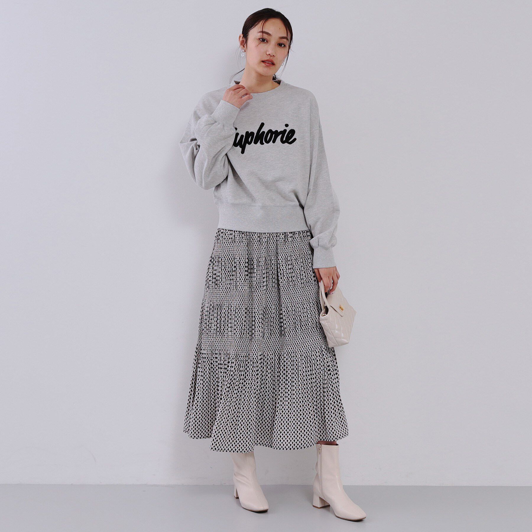 OPAQUE.CLIP「幾何柄マジョリカプリーツスカート【洗濯機洗い可】」|スカート|