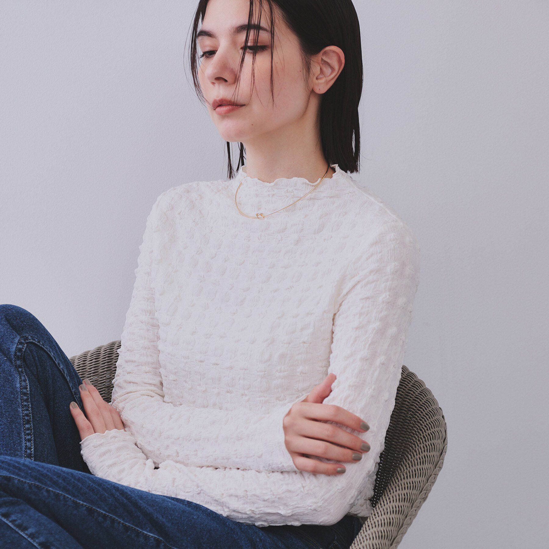 OPAQUE.CLIP「ねじりメタルチョーカー」|ネックレス|