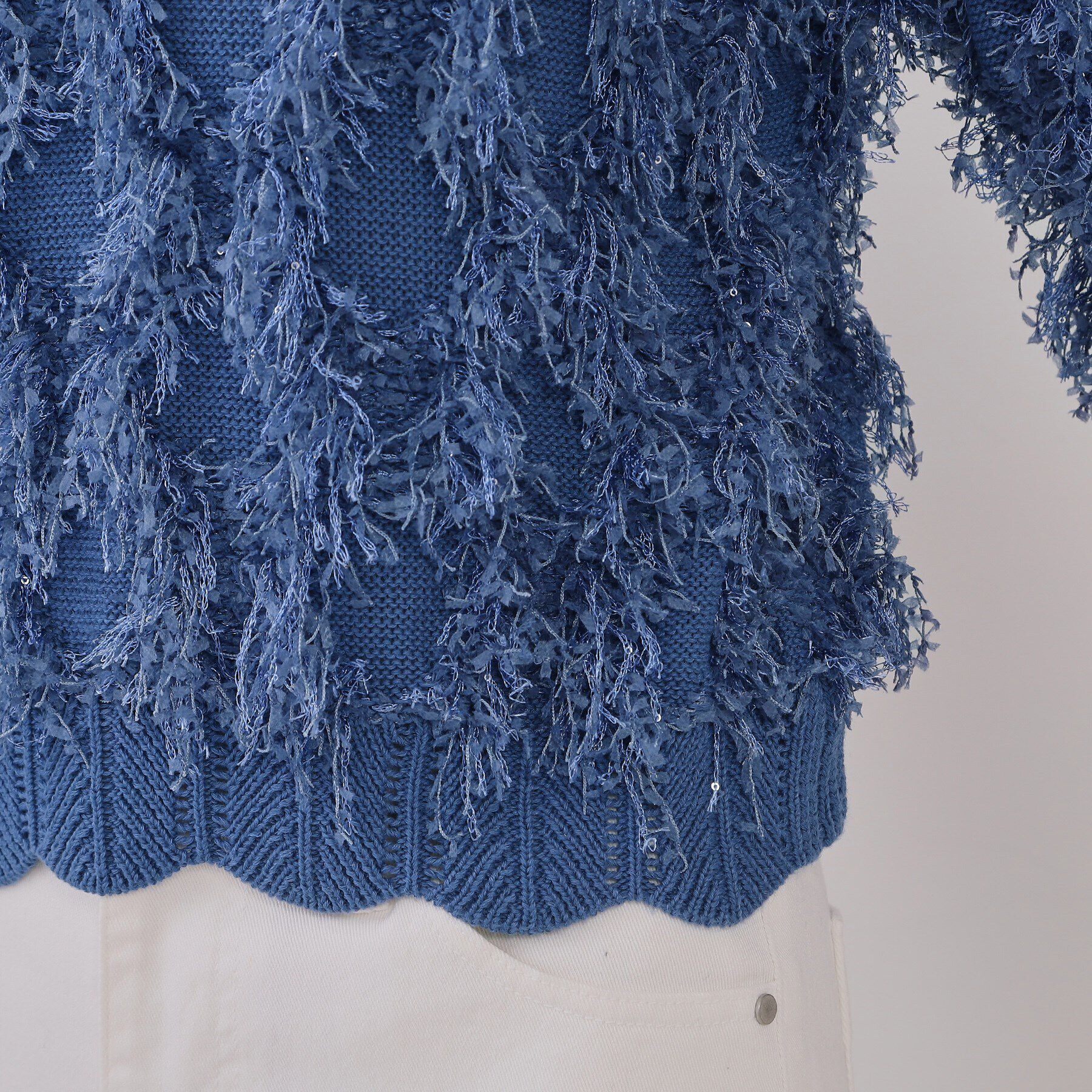 OPAQUE.CLIP「フリンジスパンコールニット【洗える】」|ニット・セーター|