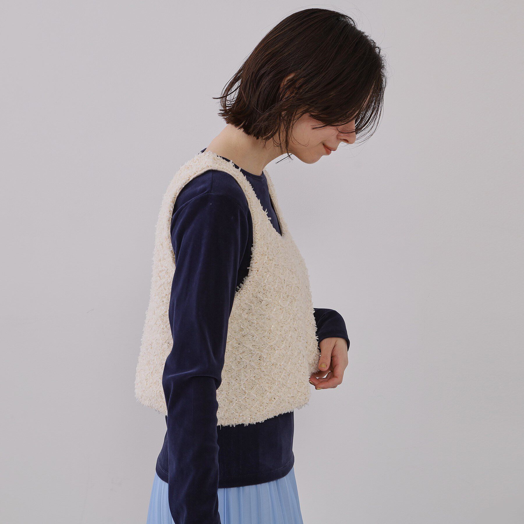 OPAQUE.CLIP「スパンコールニットビスチェ【洗濯機洗い可】」|ニット・セーター|