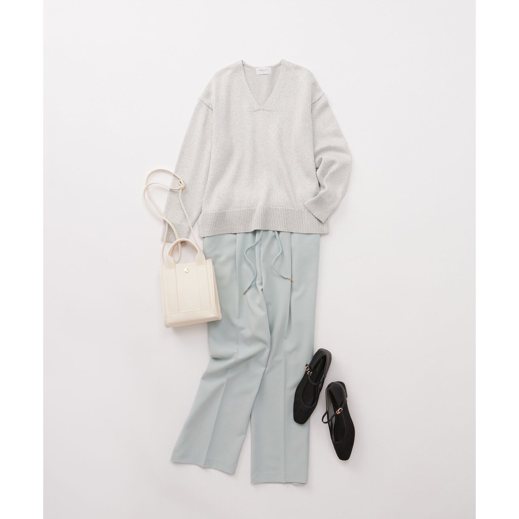 OPAQUE.CLIP「ラメヤーンVネックニット【洗濯機洗い可】」|ニット・セーター|