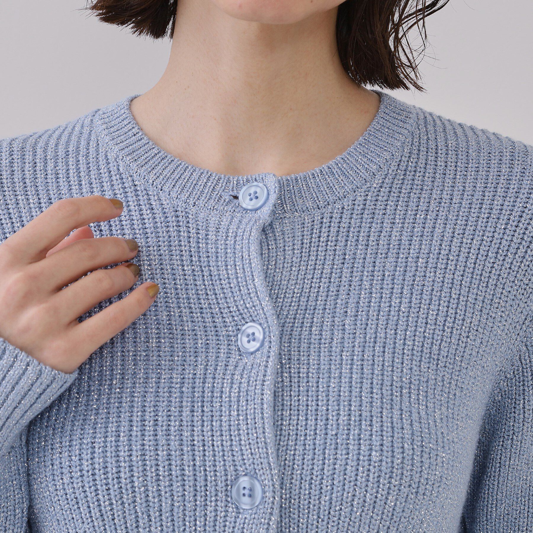 OPAQUE.CLIP「ラメヤーンニットカーディガン【洗濯機洗い可】」|カーディガン|