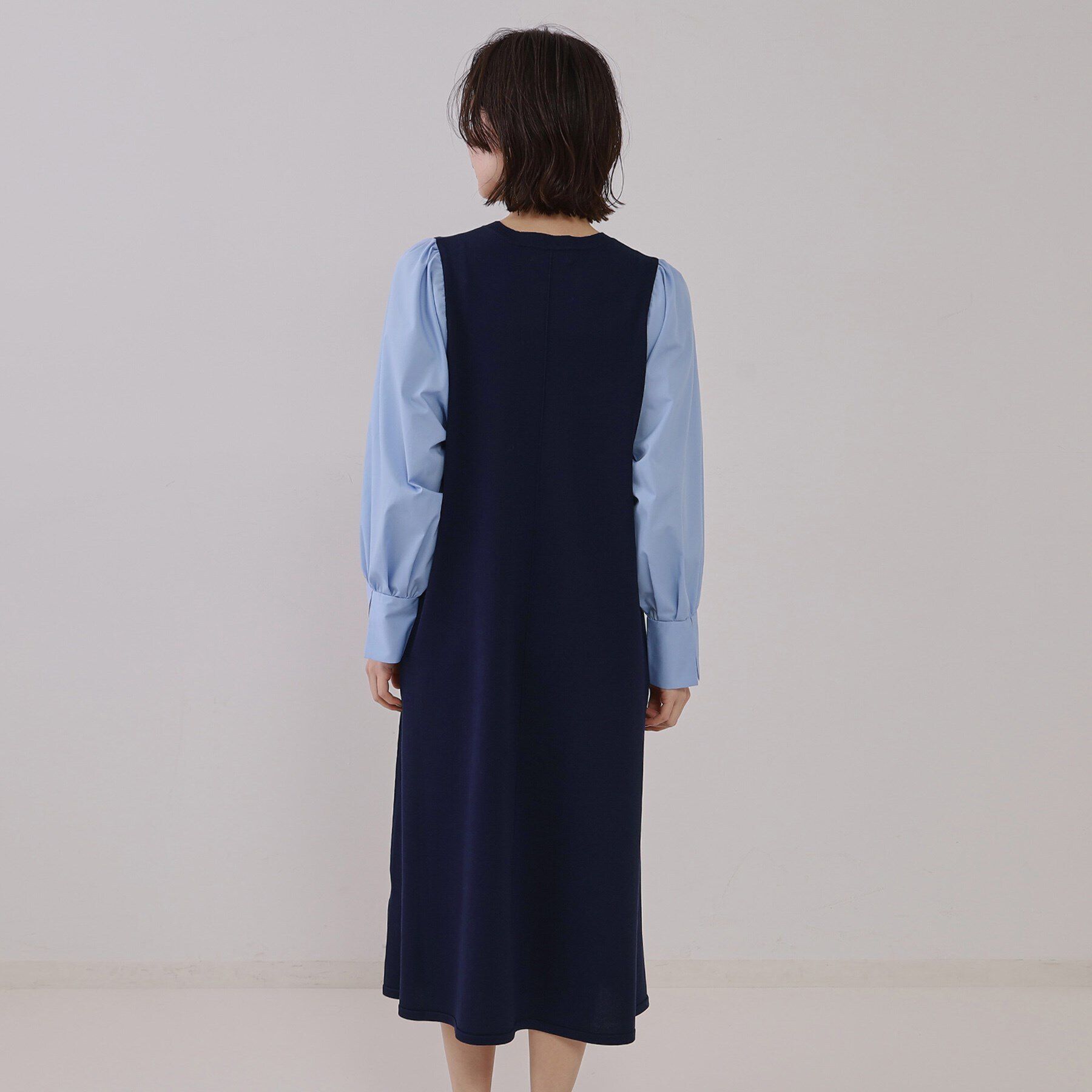 OPAQUE.CLIP「フハクスリーブニットワンピース【洗える】」|ワンピース|