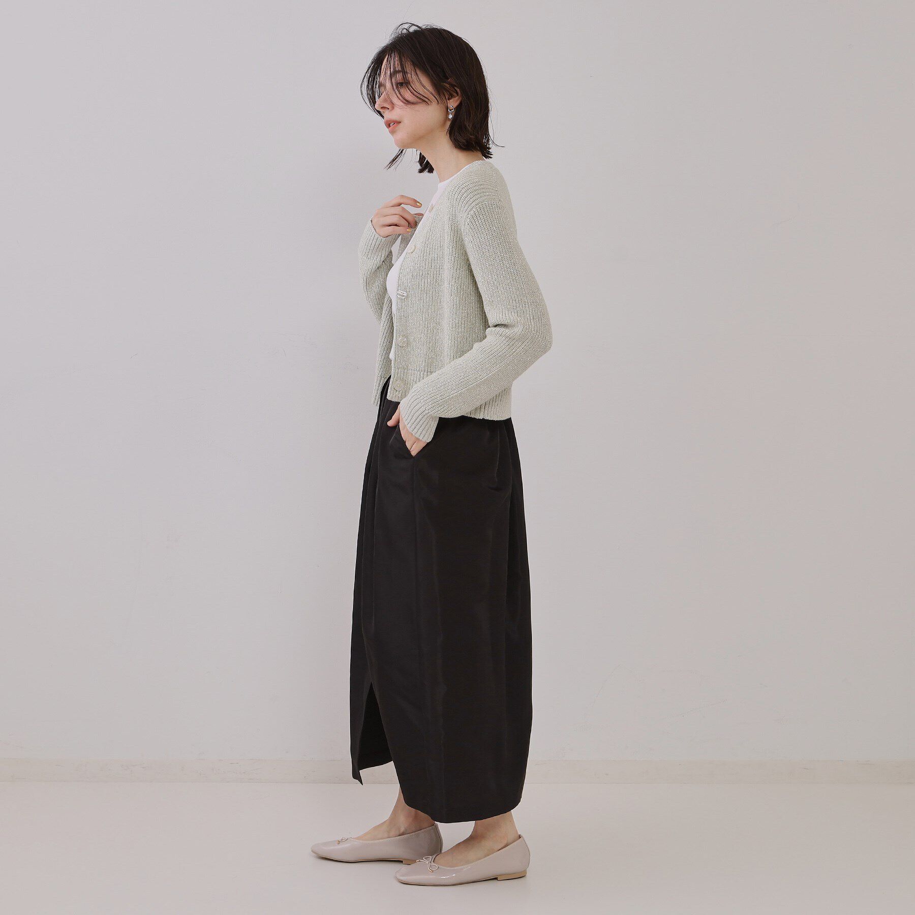 OPAQUE.CLIP「オーガンジータックコクーンスカート【洗濯機洗い可】」|スカート|