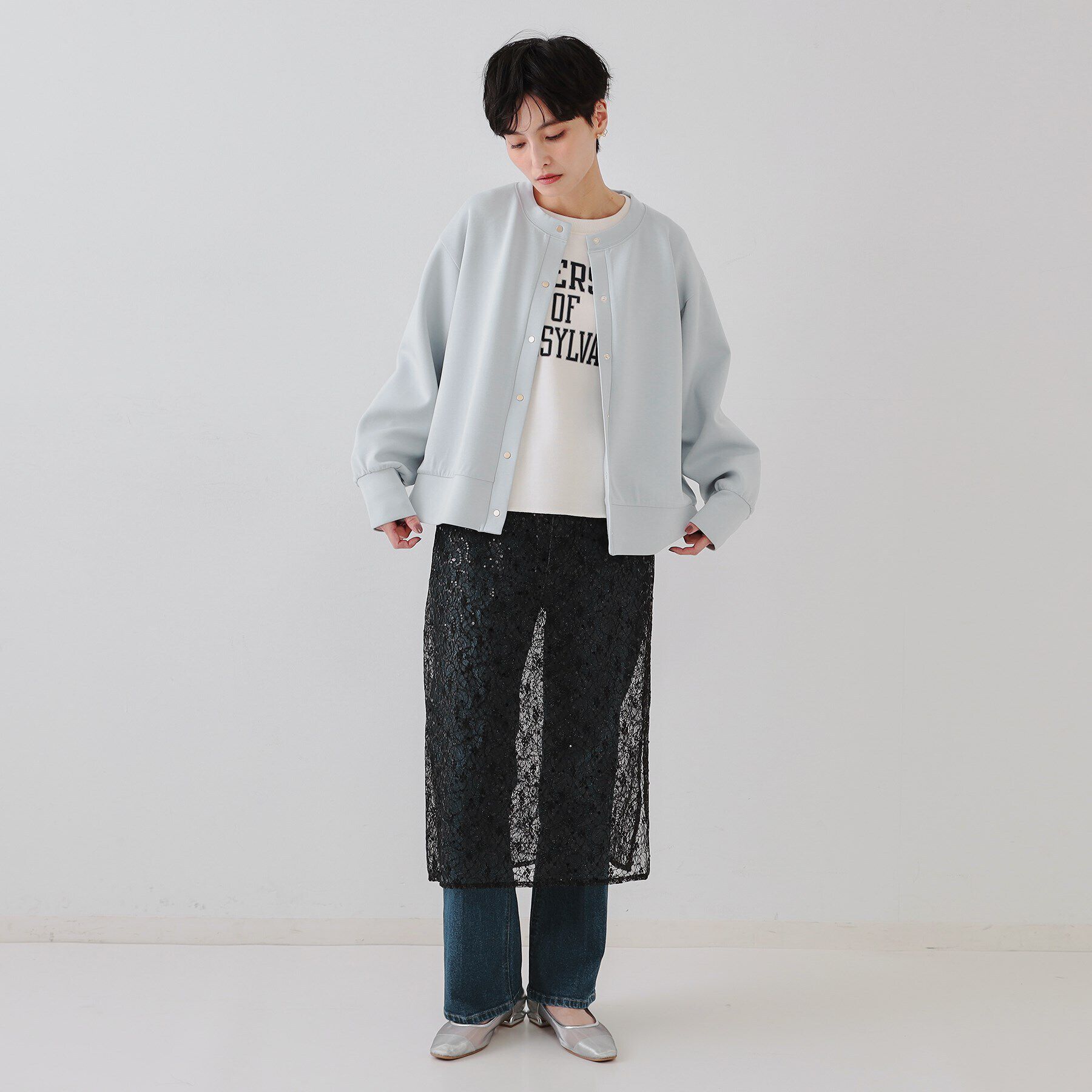 OPAQUE.CLIP「スナップボタンカーディガン【洗濯機洗い可】」|カーディガン|