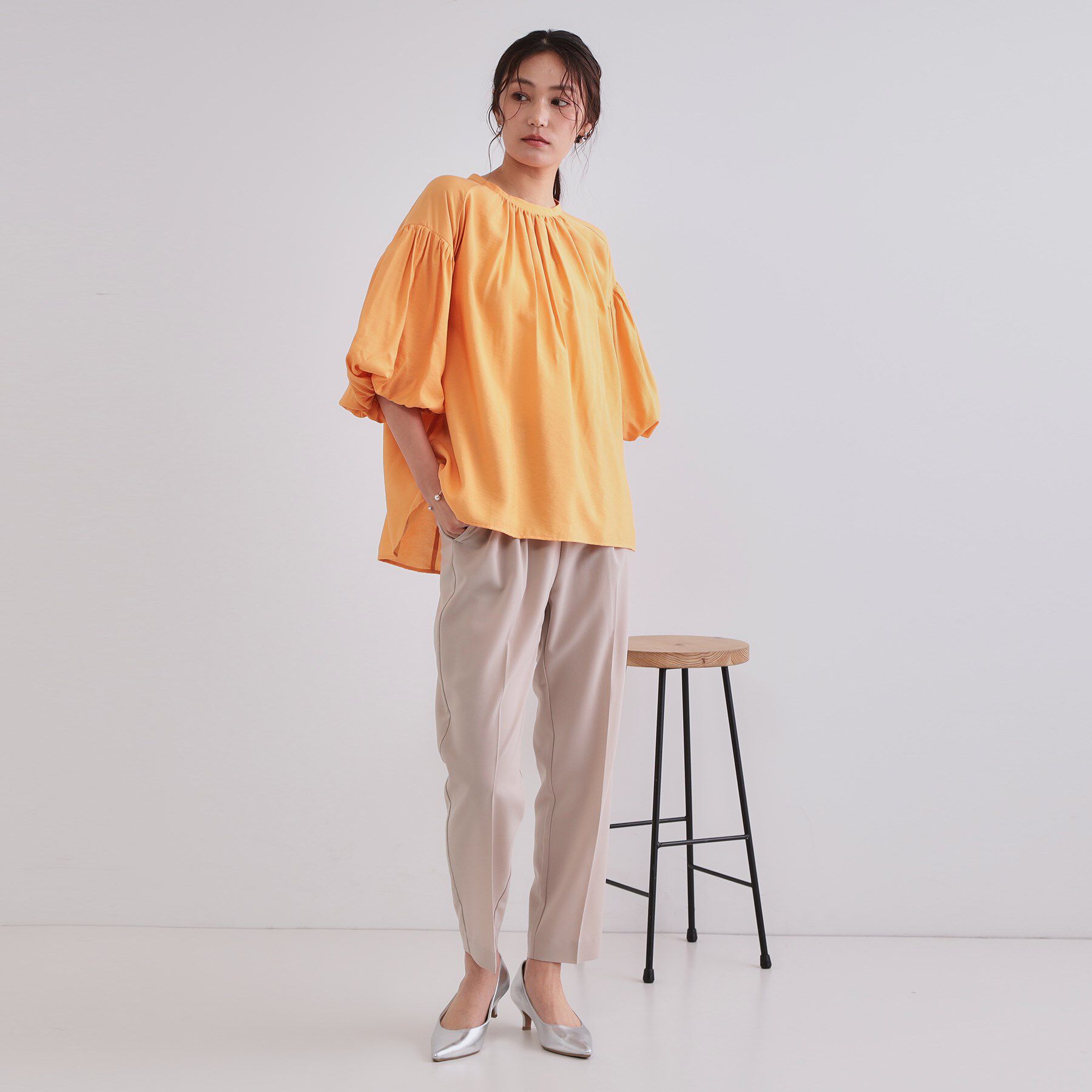 OPAQUE.CLIP「バルーンスリーブブラウス【洗濯機洗い可】」|シャツ・ブラウス|