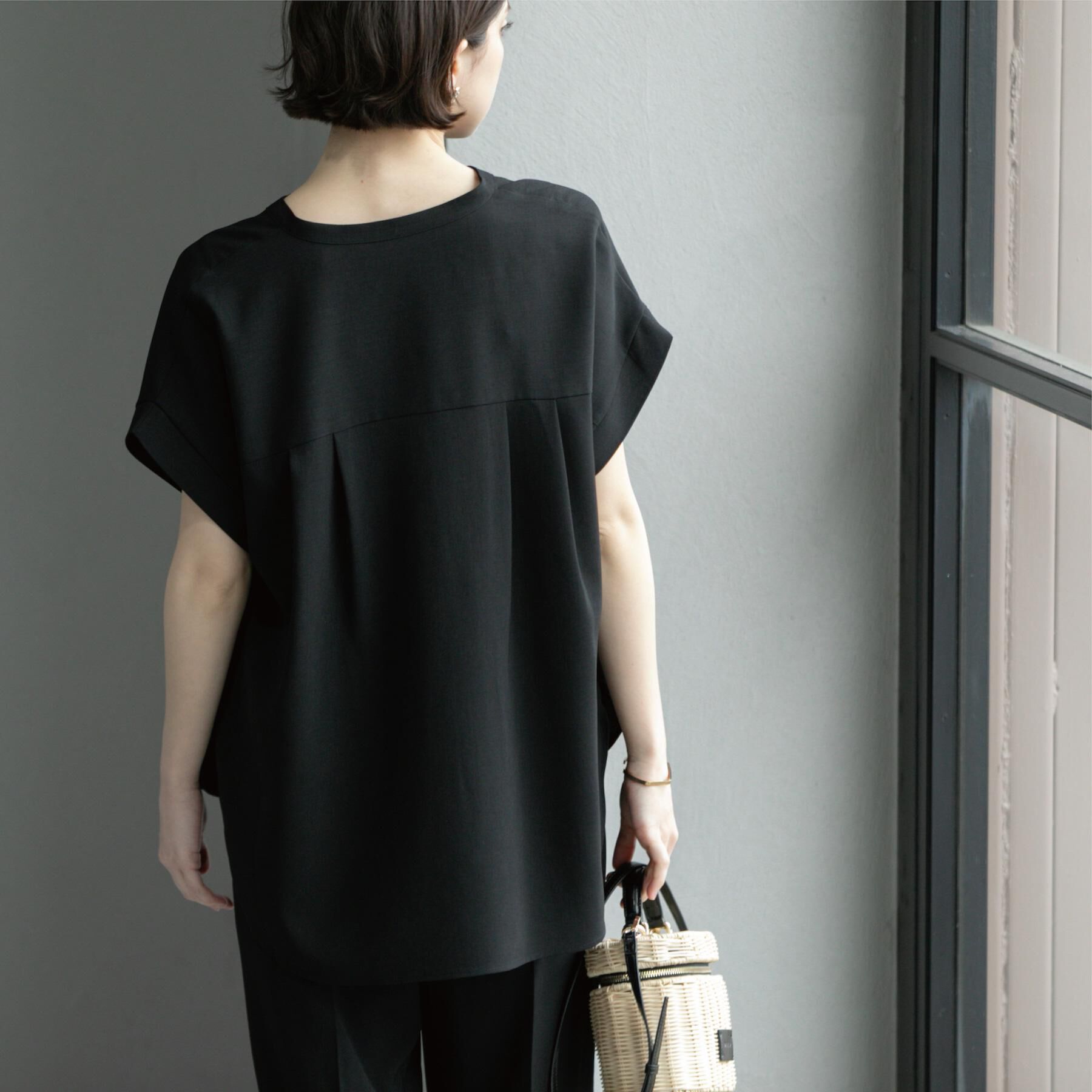 OPAQUE.CLIP「《7色展開/SS-LLサイズ》ストレッチスキッパーブラウス/セットアップ対応【洗濯機洗い可/防シワ】」|シャツ・ブラウス|