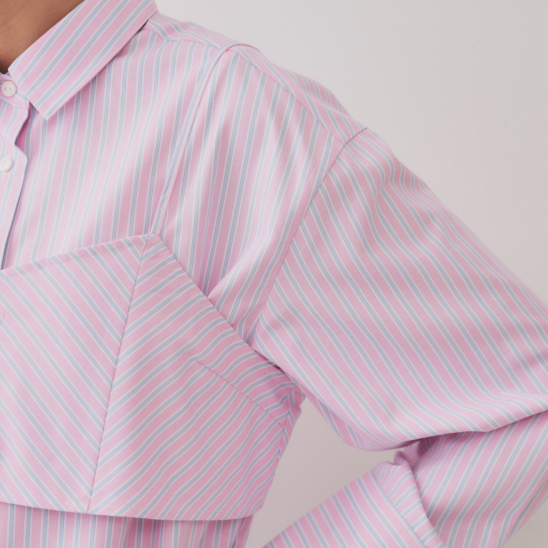 OPAQUE.CLIP「《andGIRL掲載》ストライプビスチェセットシャツ【洗濯機洗い可）】」|シャツ・ブラウス|