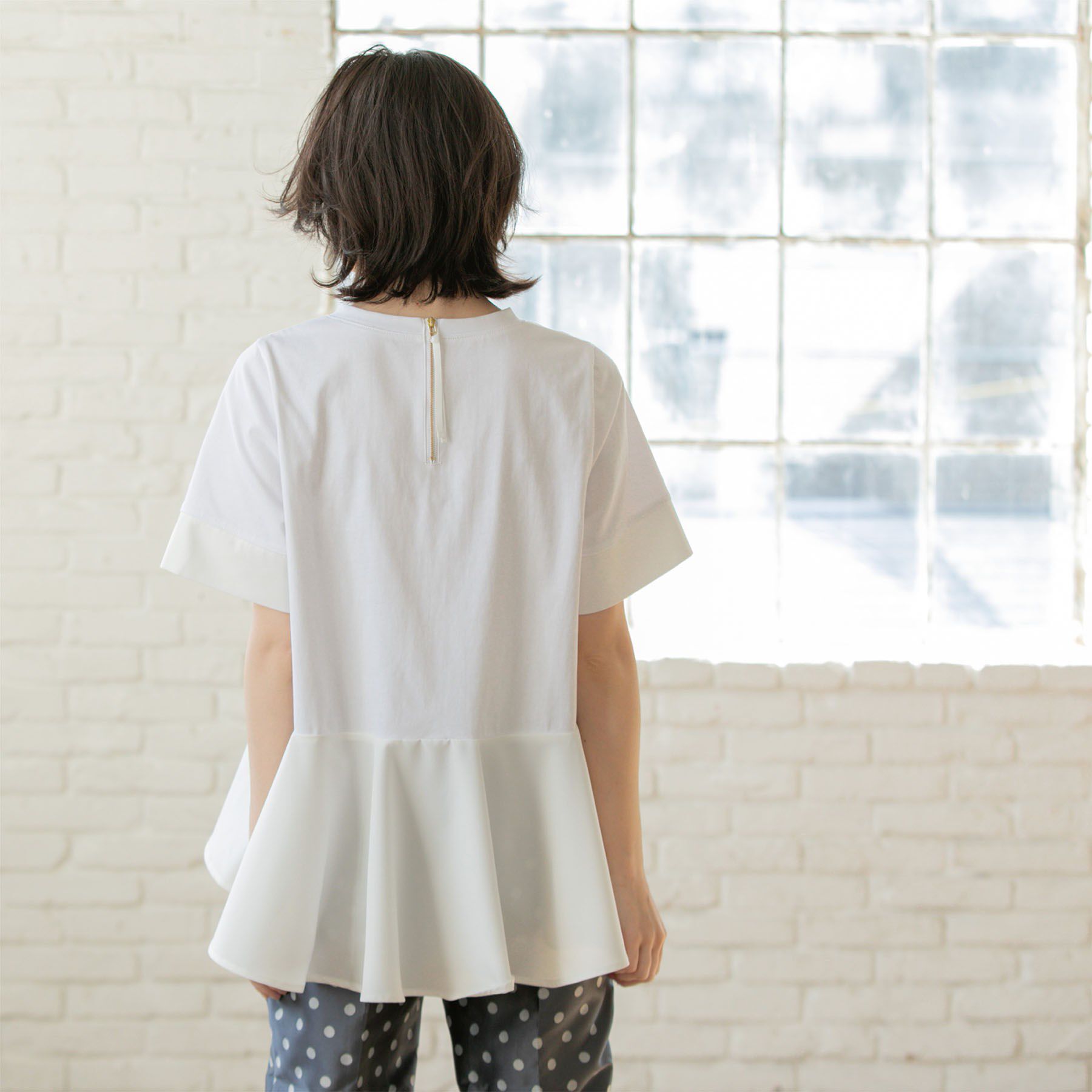 OPAQUE.CLIP「ペプラム切替ドッキングトップス【洗濯機洗い可】」|Tシャツ・カットソー|