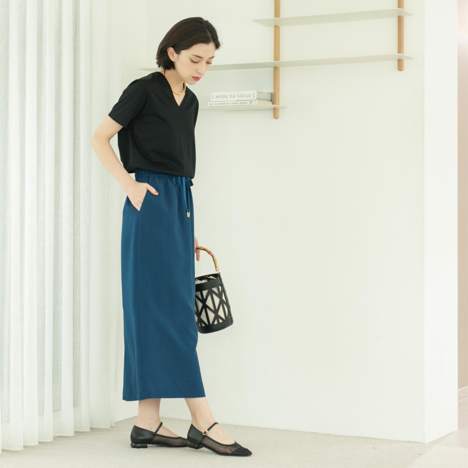 OPAQUE.CLIP「リネンライクイージースカート【洗濯機洗い可/吸水速乾/接触冷感】」|スカート|