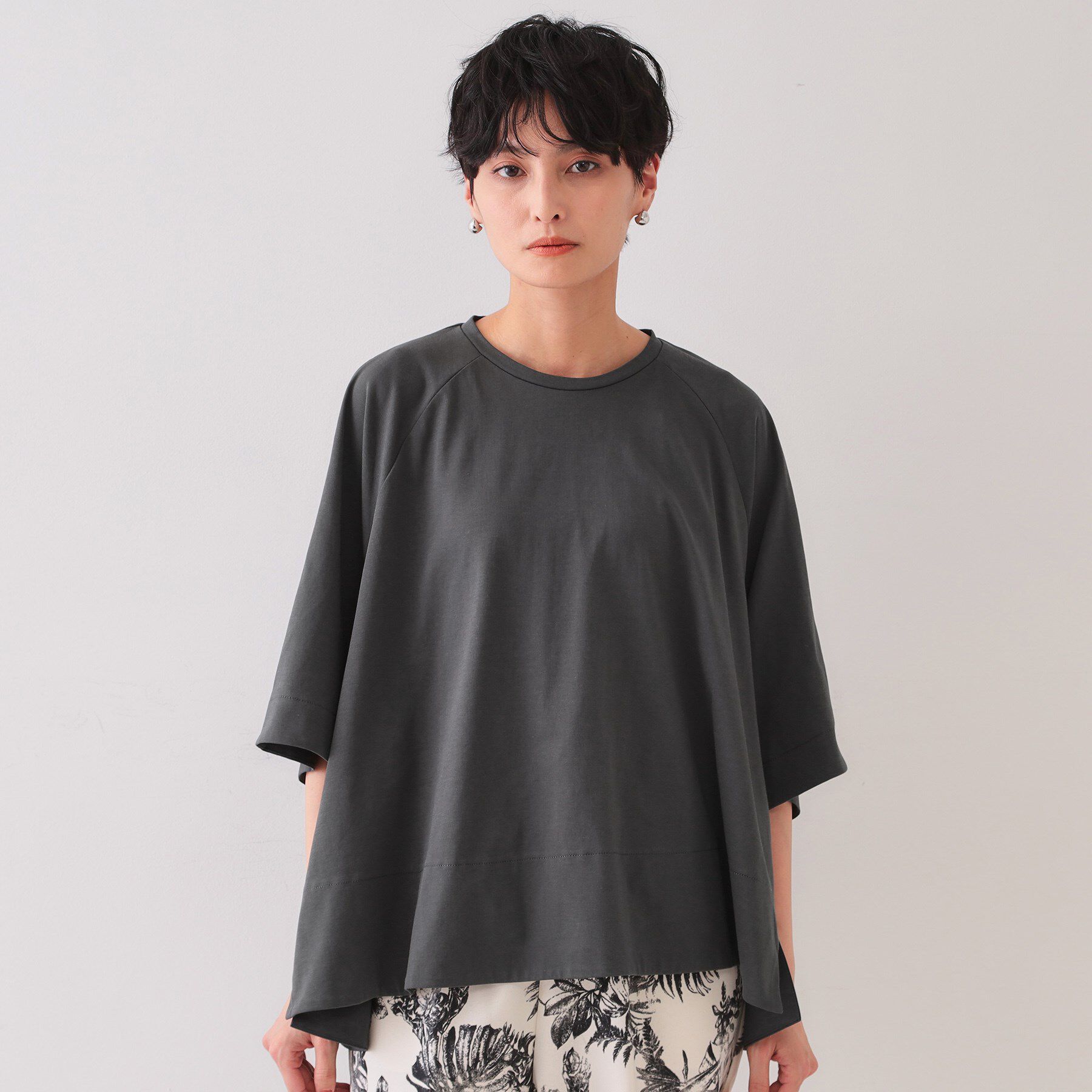 OPAQUE.CLIP「バックフハクドッキングAラインカットソー【洗濯機洗い可】」|Tシャツ・カットソー|