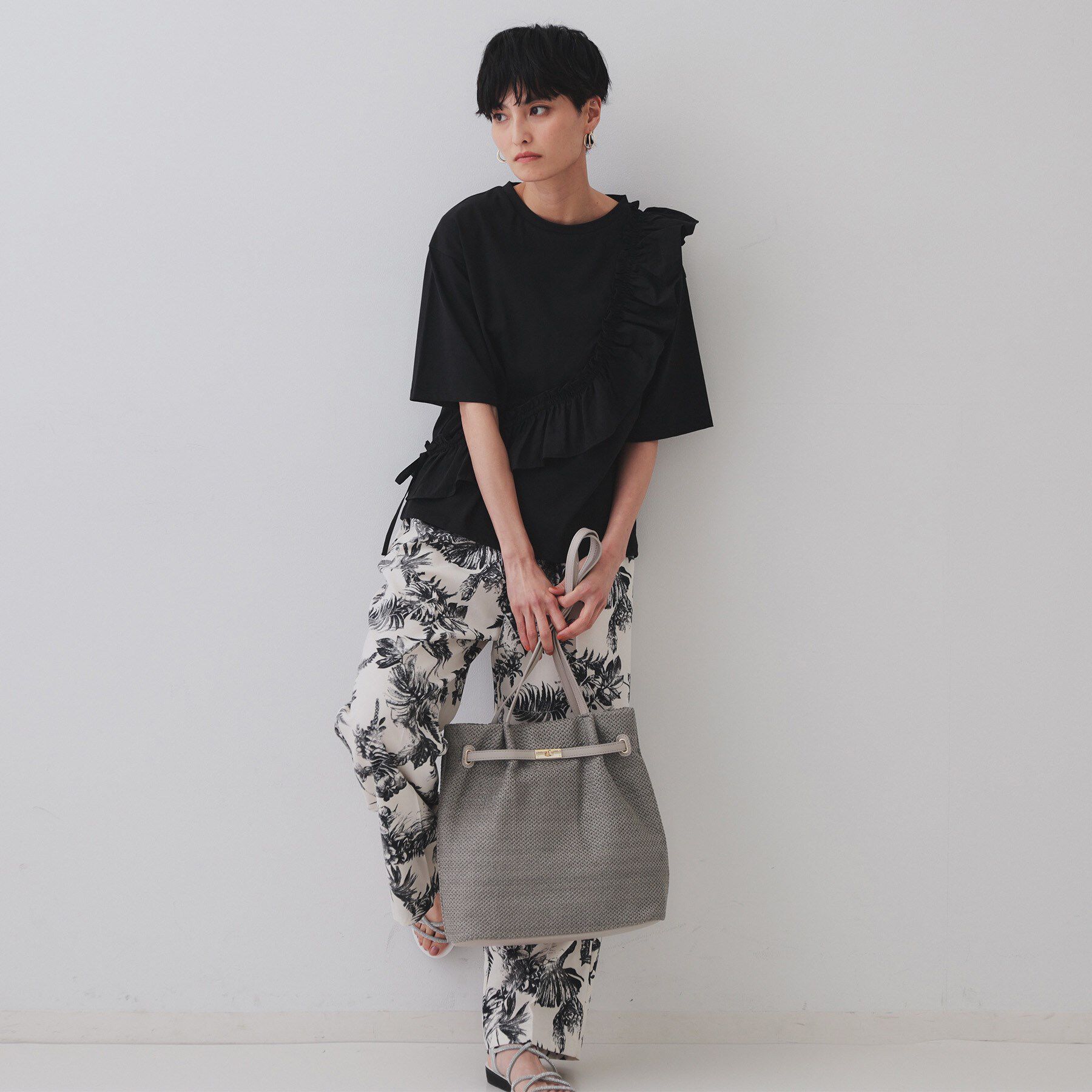 OPAQUE.CLIP「フロントベルトデザイン雑材合皮コンビトートバッグ」|トートバッグ|