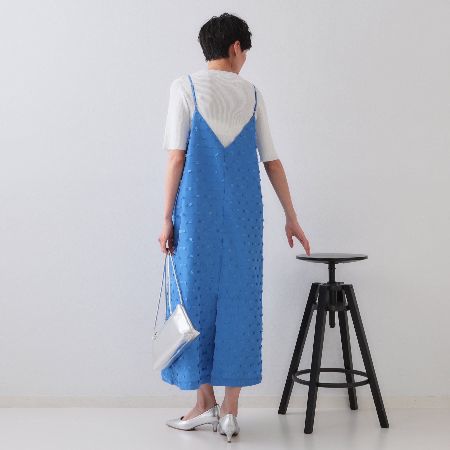 OPAQUE.CLIP「リボンジャカードキャミワンピース【洗濯機洗い可】」|ワンピース|