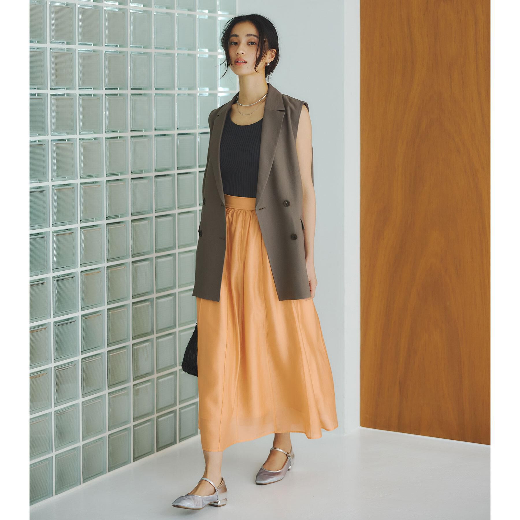 OPAQUE.CLIP「シアーピンタックフレアスカート【洗濯機洗い可】」|スカート|