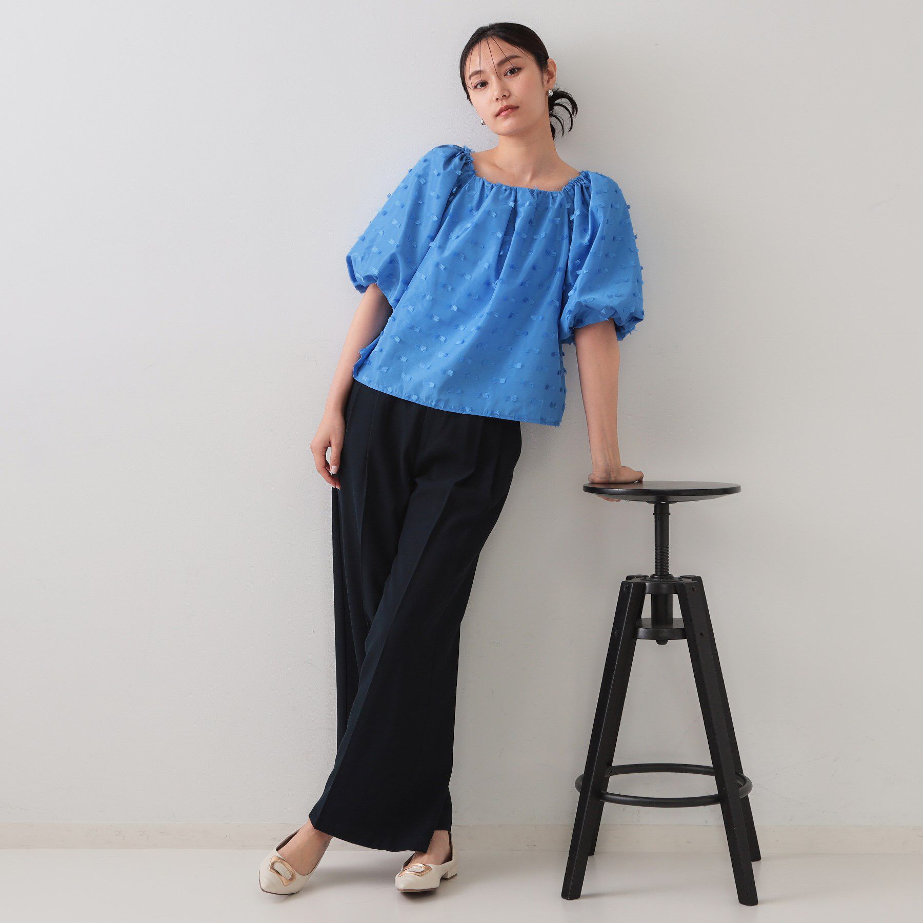 OPAQUE.CLIP「ジャカードボリュームブラウス【洗濯機洗い可】」|シャツ・ブラウス|