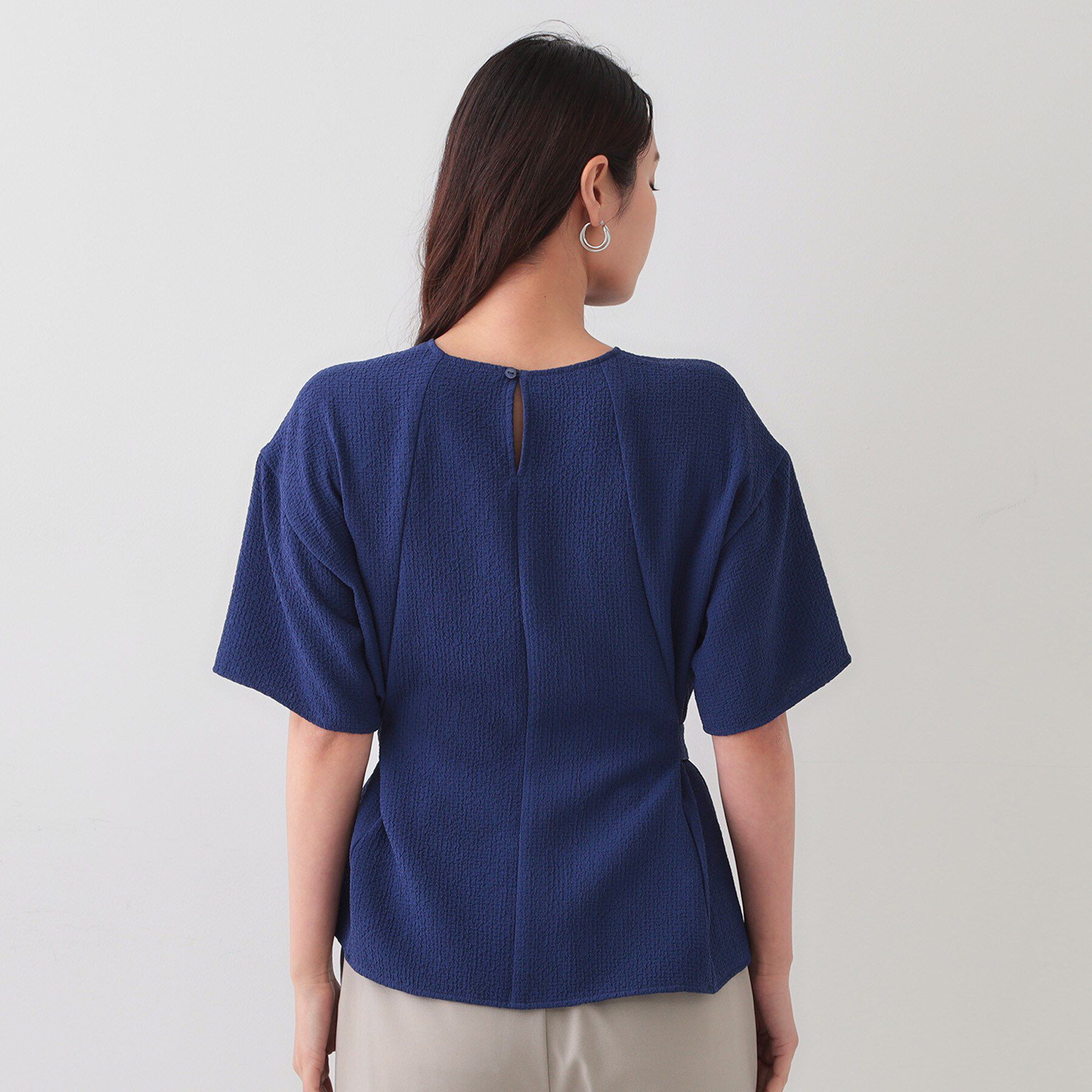 OPAQUE.CLIP「ストレッチジャカード2WAYリボントップス/セットアップ対応可【洗濯機洗い可】」|シャツ・ブラウス|