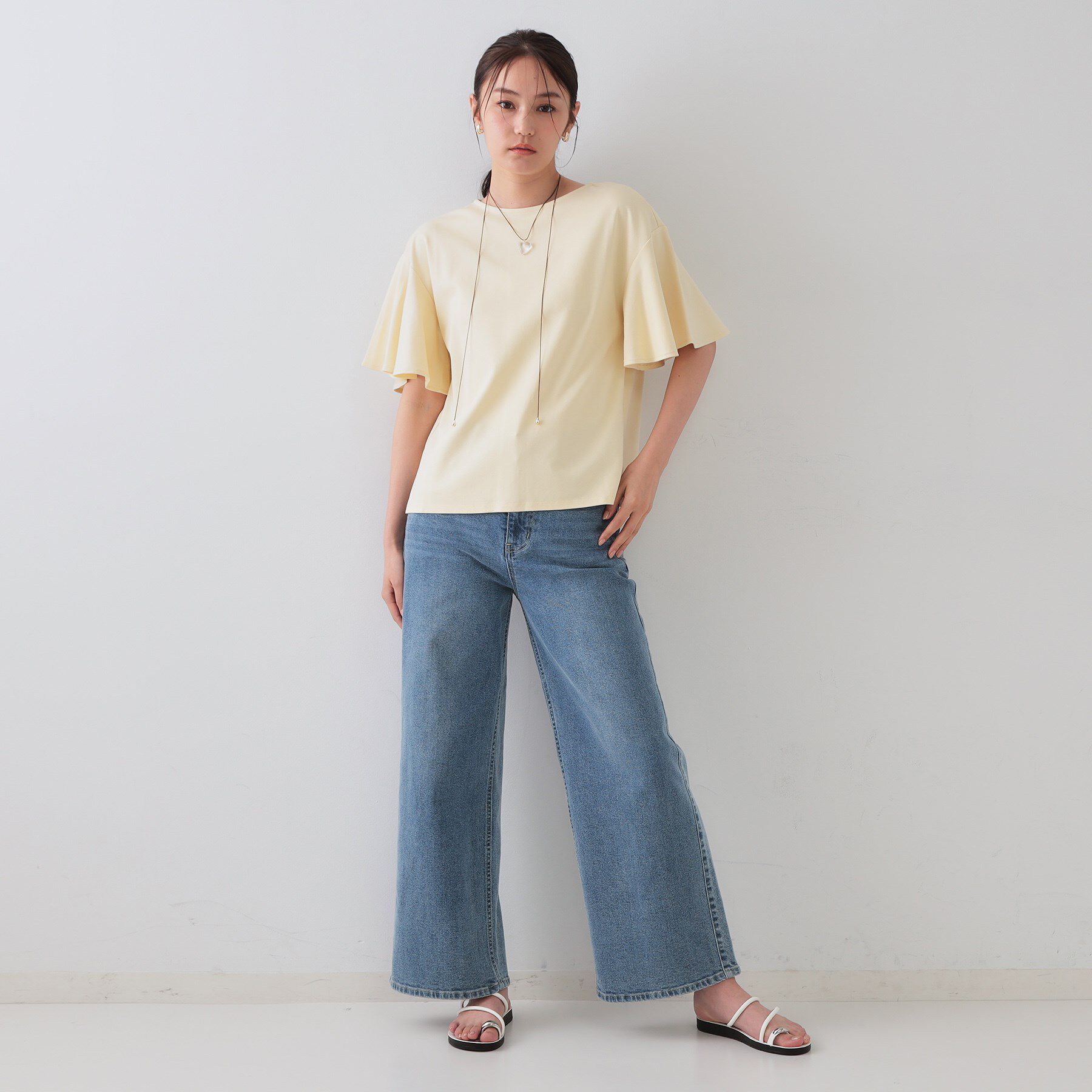 OPAQUE.CLIP「《S-LLサイズ》フレアスリーブカッソー【UV/接触冷感/洗濯機洗い可】」|Tシャツ・カットソー|