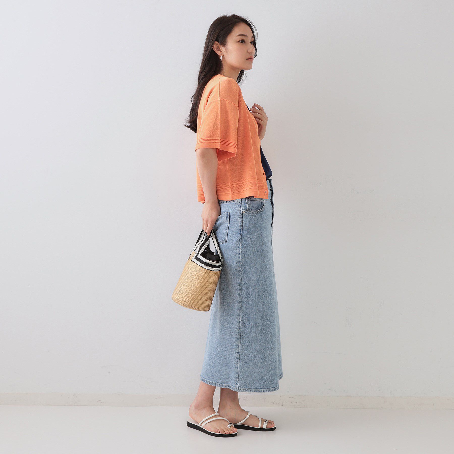 OPAQUE.CLIP「Vネックショートニットカーディガン【洗濯機洗い可/抗ピル】」|カーディガン|