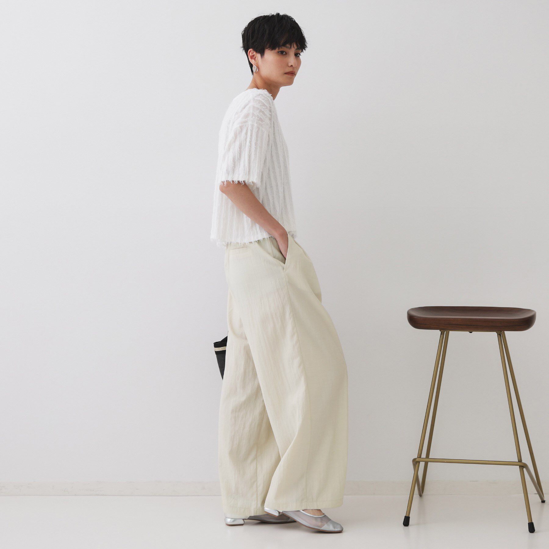 OPAQUE.CLIP「ナイロン混イージーワイドパンツ【洗濯機洗い可】」|その他|