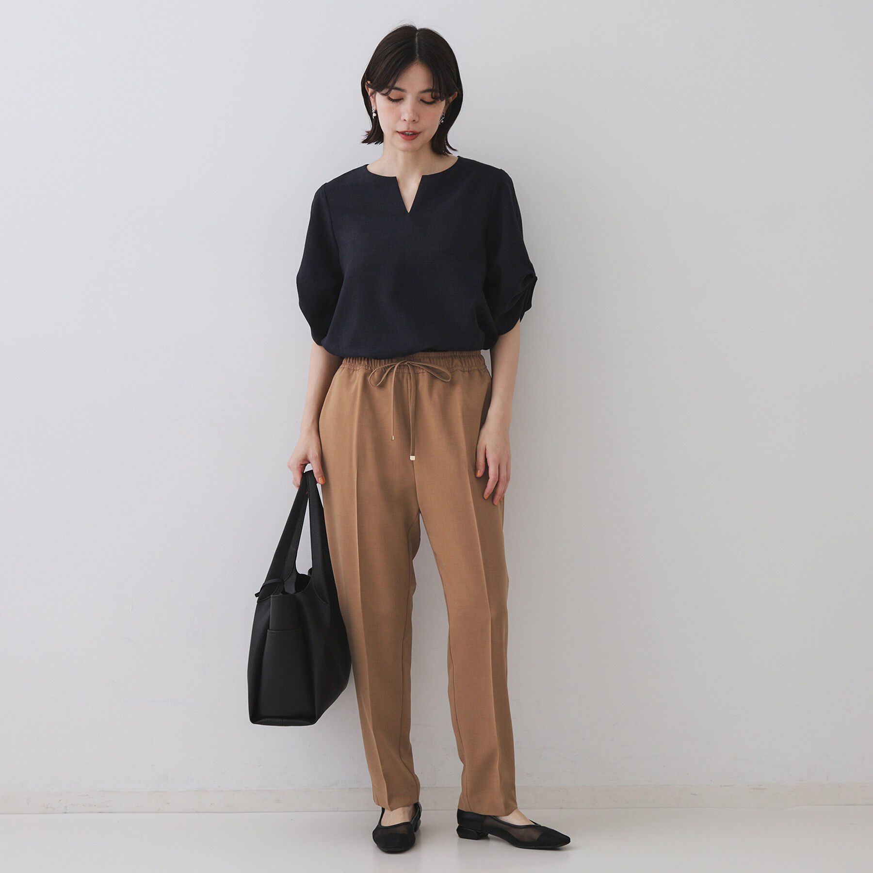 OPAQUE.CLIP「美脚イージーテーパードパンツ【防シワ/洗濯機洗い可/抗ピル/ストレッチ】《丈が選べる/SS-LLサイ」|その他|