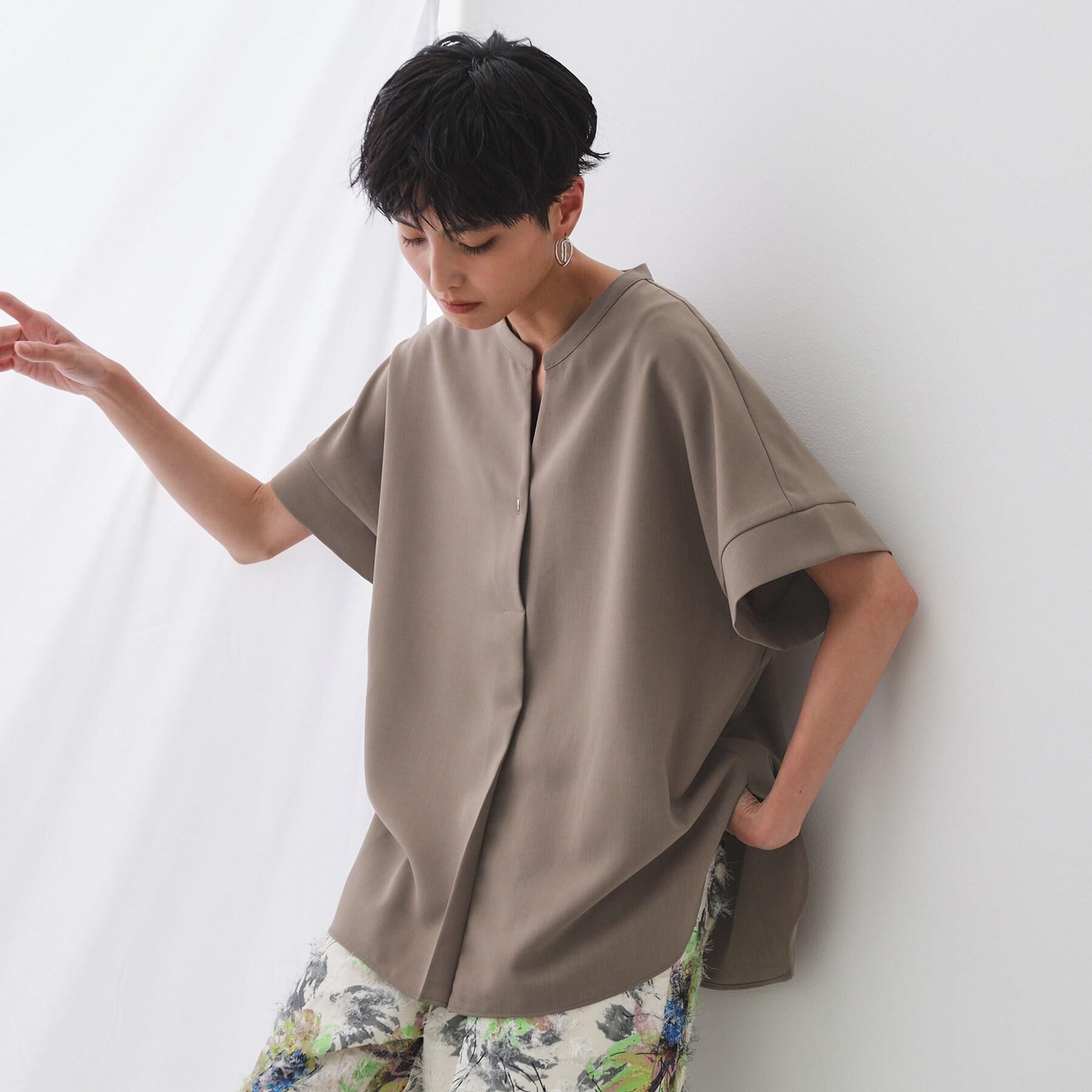 OPAQUE.CLIP「スキッパーブラウス【防シワ/ストレッチ/洗濯機OK】《5色展開/SS-LLサイズ/セットアップ対応》」|シャツ・ブラウス|