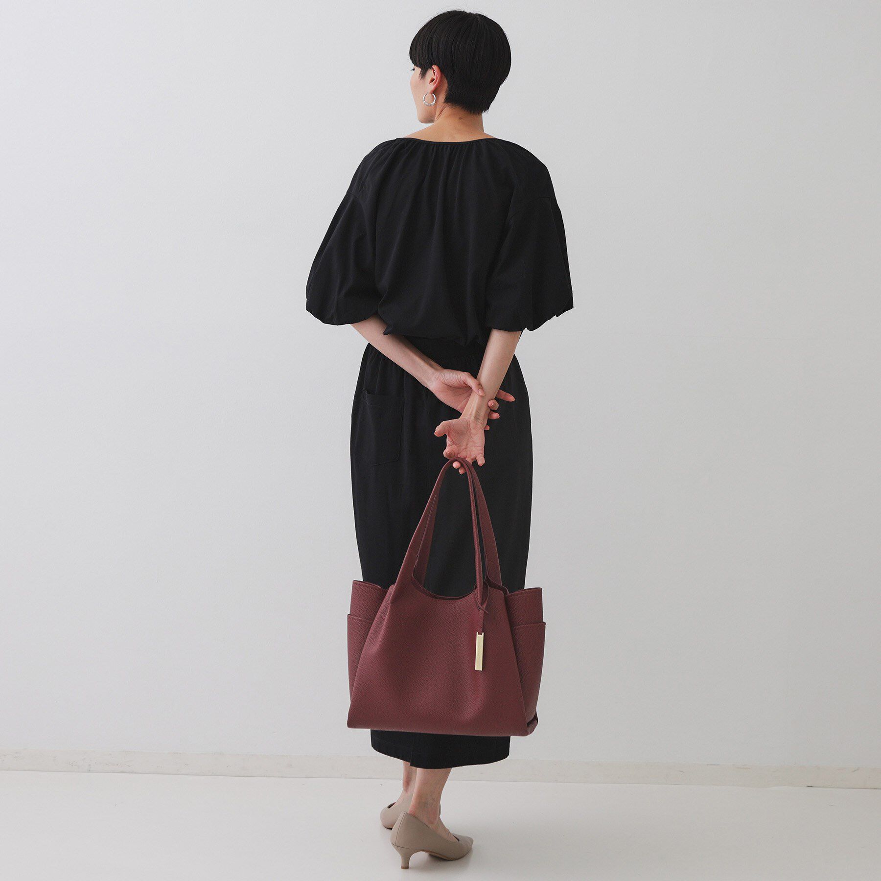 OPAQUE.CLIP「【軽量/多ポケット】ワイドマチ付きシュリンクトートバッグ」|トートバッグ|