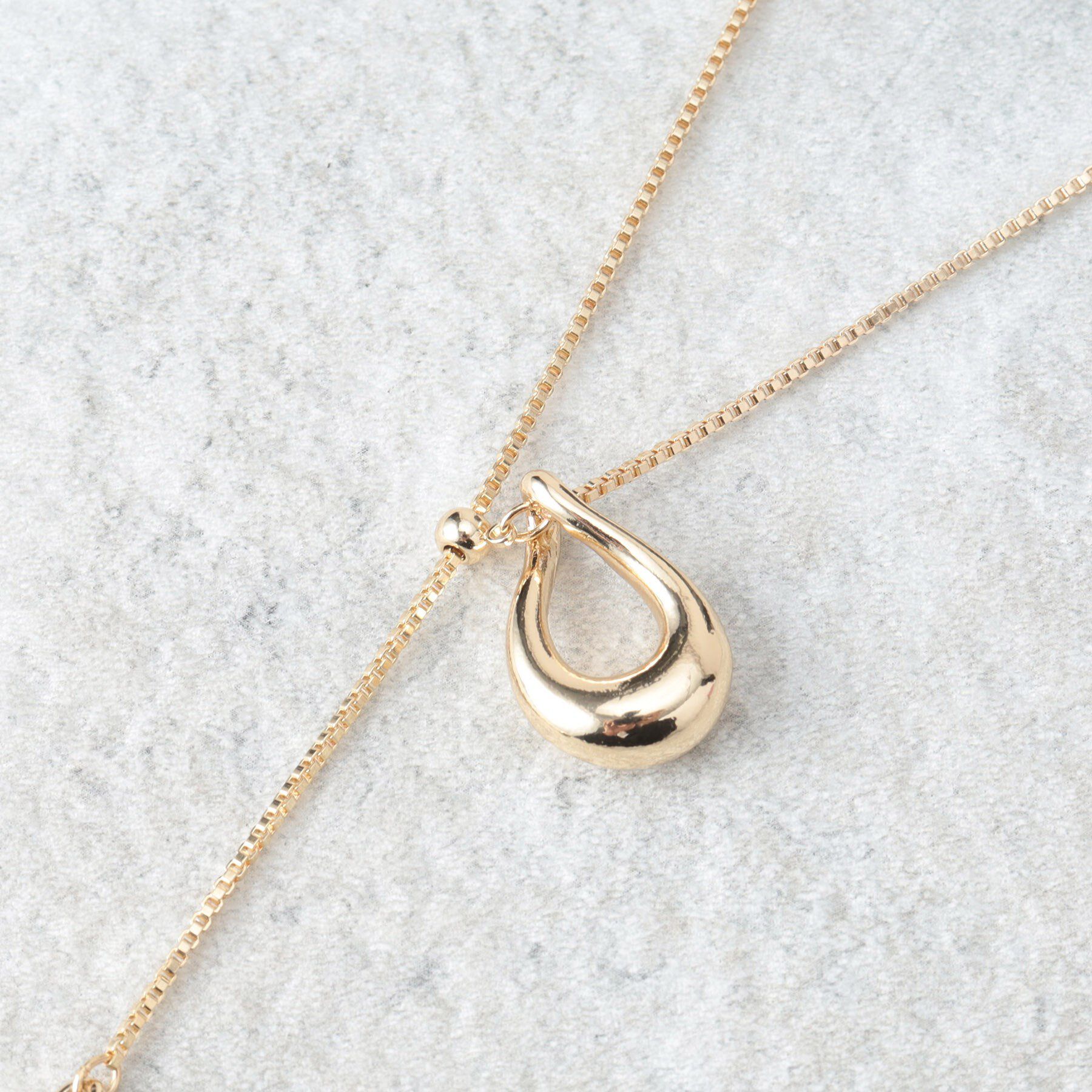 OPAQUE.CLIP「【2WAY】Y字しずくメタルネックレス」|ネックレス|