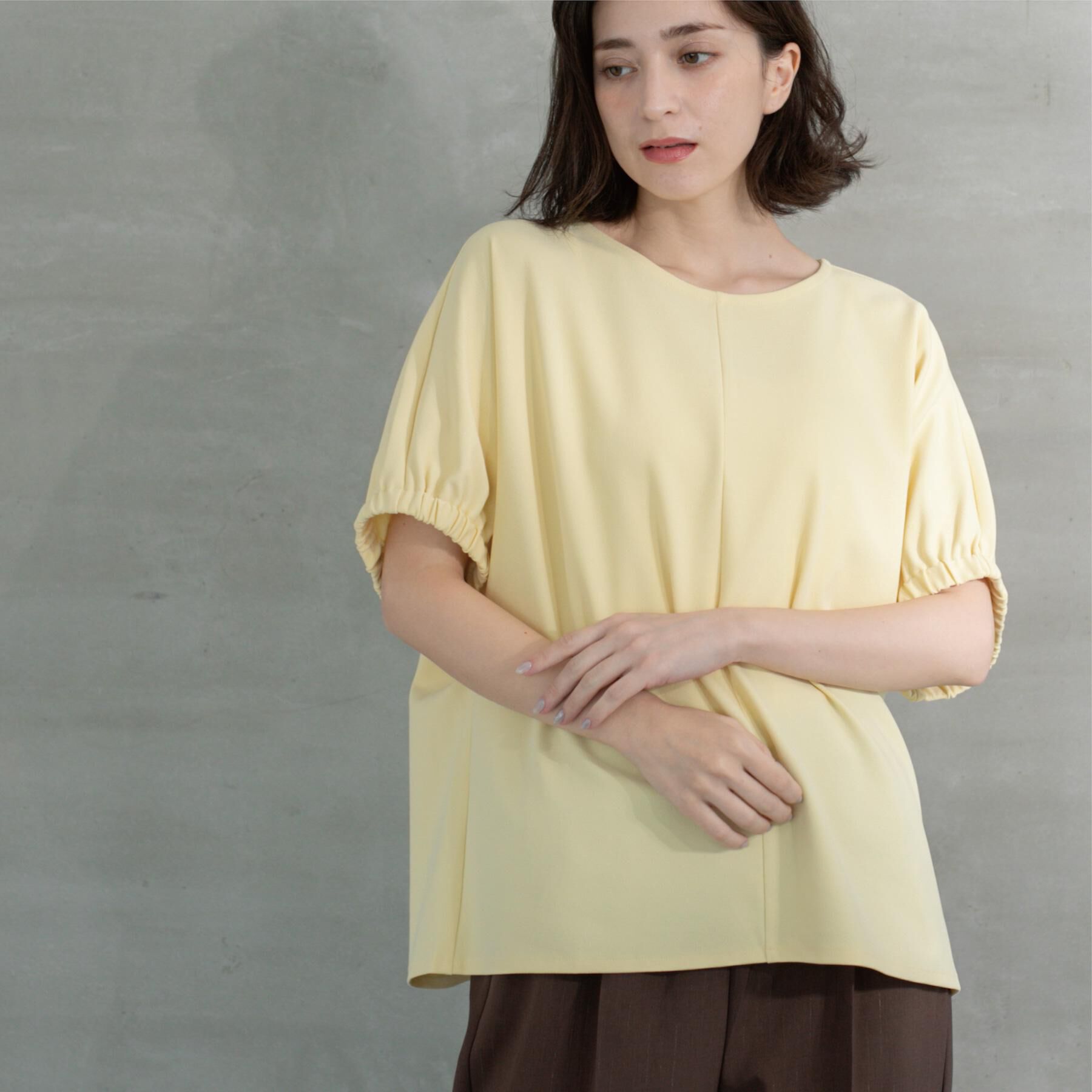 OPAQUE.CLIP「ギャザードルマンスリーブトップス【UV/吸水速乾/洗濯機洗い可】」|Tシャツ・カットソー|