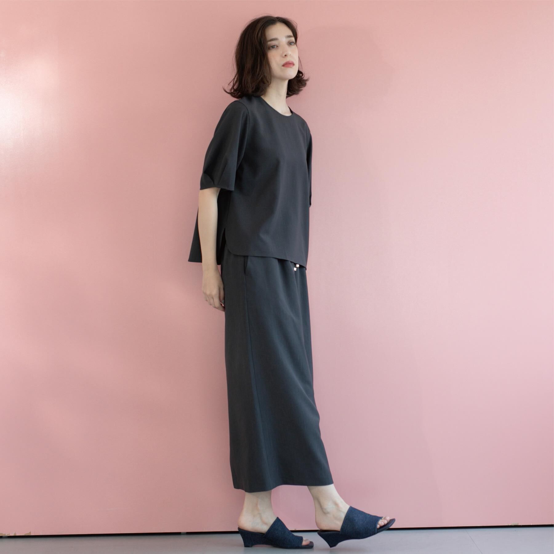 OPAQUE.CLIP「ラメストライプタックスリーブブラウス/セットアップ可【洗濯機洗い可/防シワ/吸水速乾】」|シャツ・ブラウス|