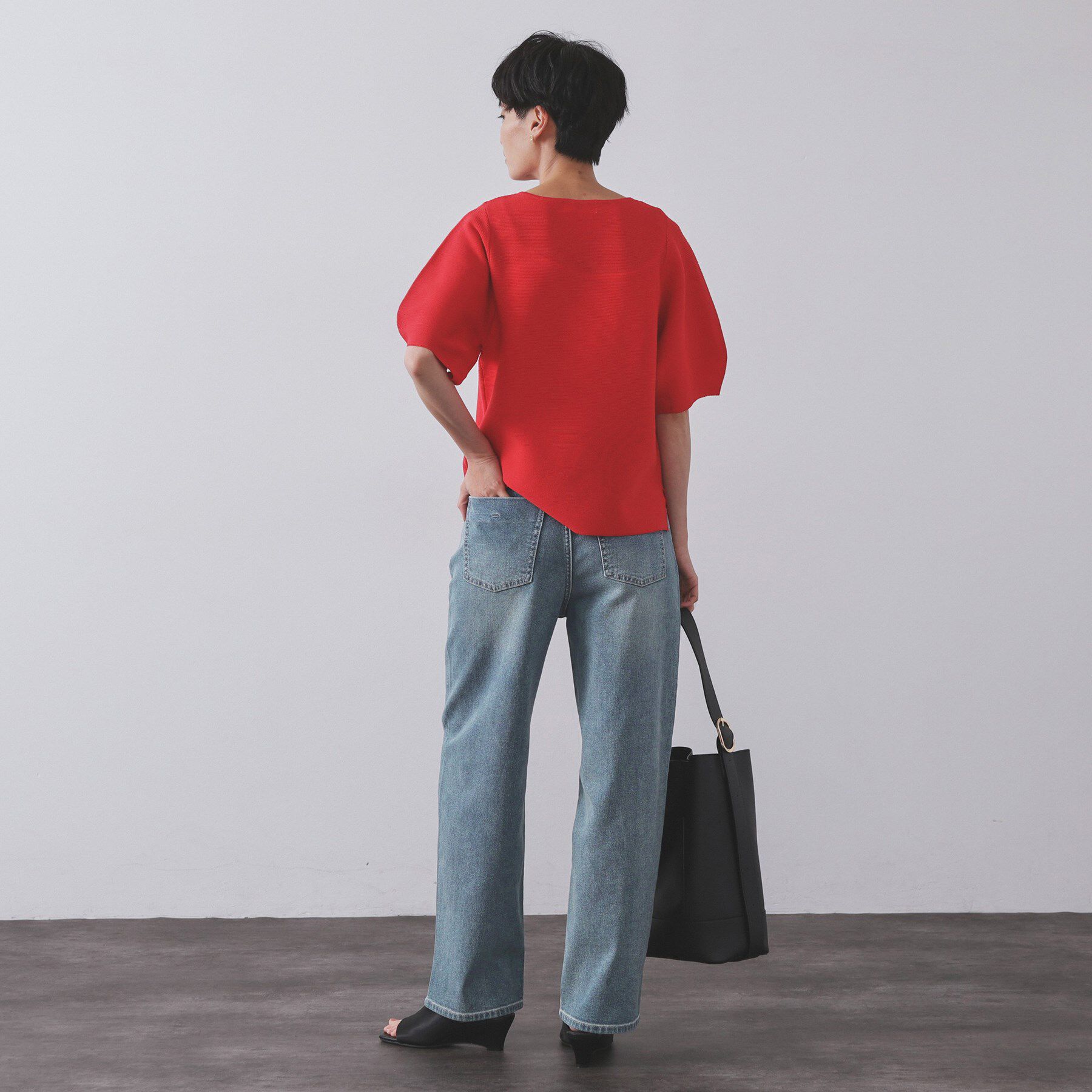 OPAQUE.CLIP「ストレッチストレートデニム【洗濯機洗い可】」|デニム|