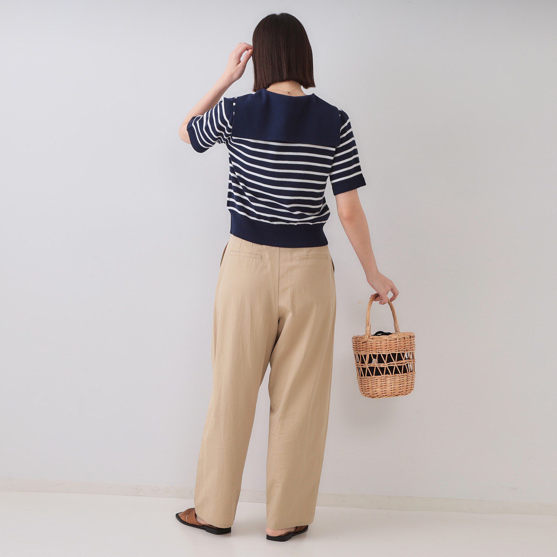 OPAQUE.CLIP「セーラーカラーボーダーニット【洗濯機洗い可】」|ニット・セーター|