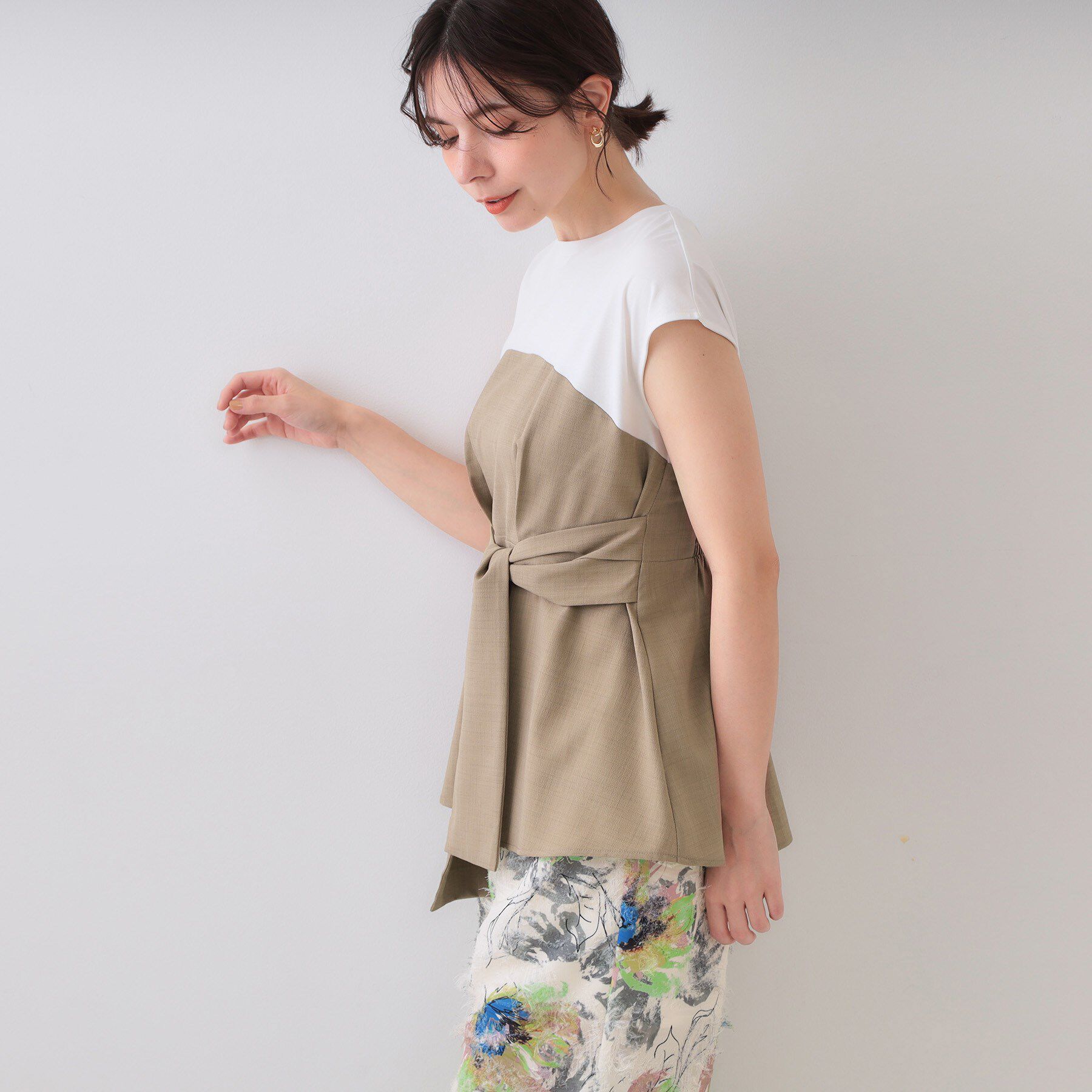 OPAQUE.CLIP「ビスチェドッキングカットソー【洗濯機洗い可】」|Tシャツ・カットソー|