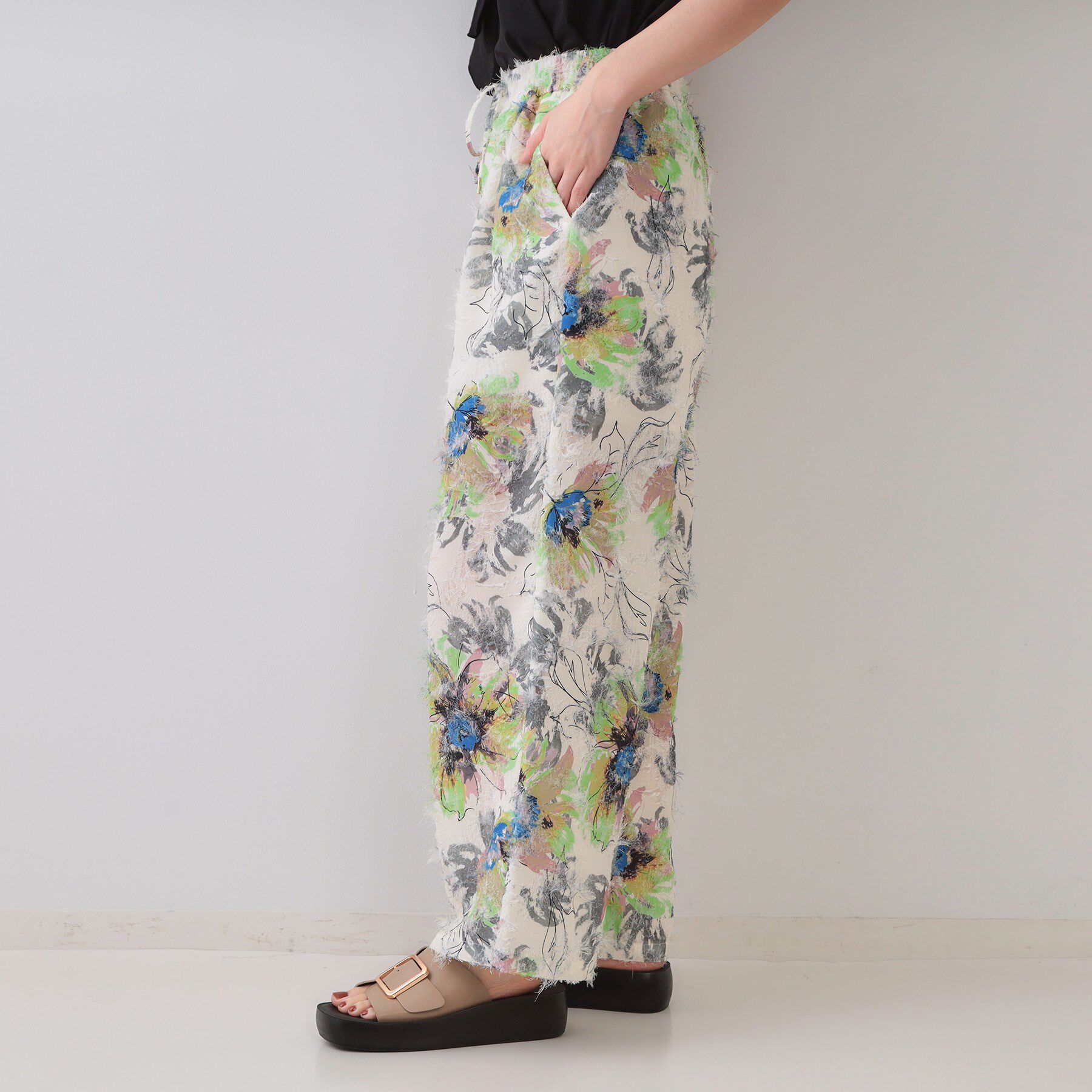 OPAQUE.CLIP「フリンジジャカードプリントイージーパンツ【洗濯機洗い可】」|その他|