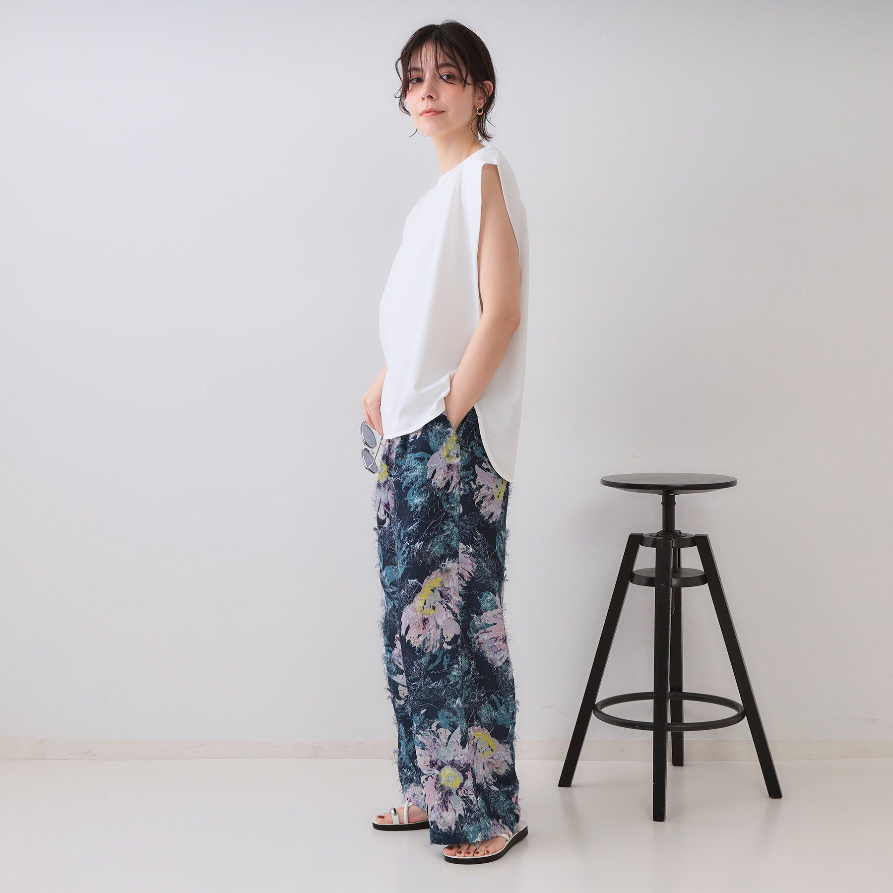 OPAQUE.CLIP「フリンジジャカードプリントイージーパンツ【洗濯機洗い可】」|その他|