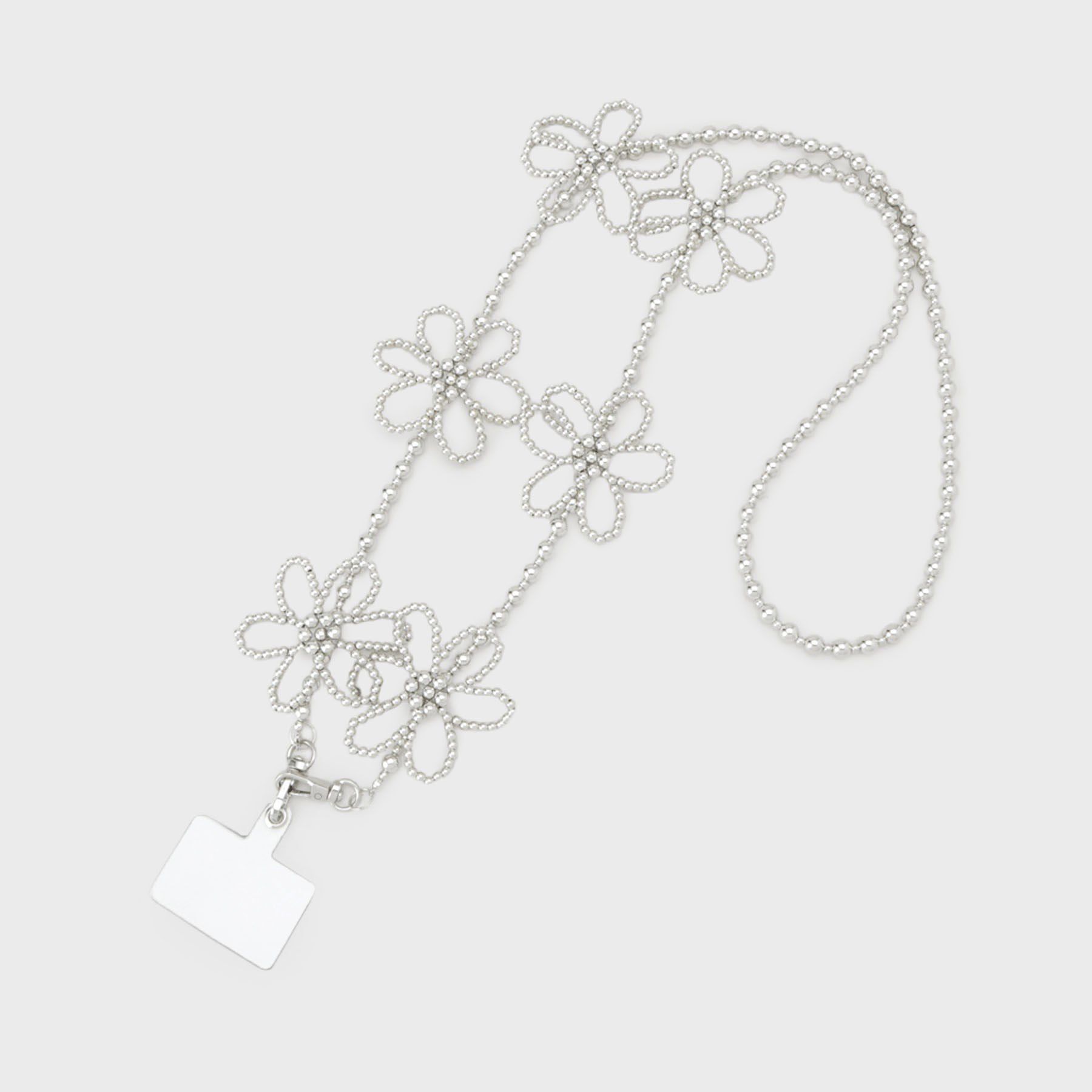 OPAQUE.CLIP「ボールチェーン＆パール調ストラップチャーム」|ストラップ|シルバー(006)