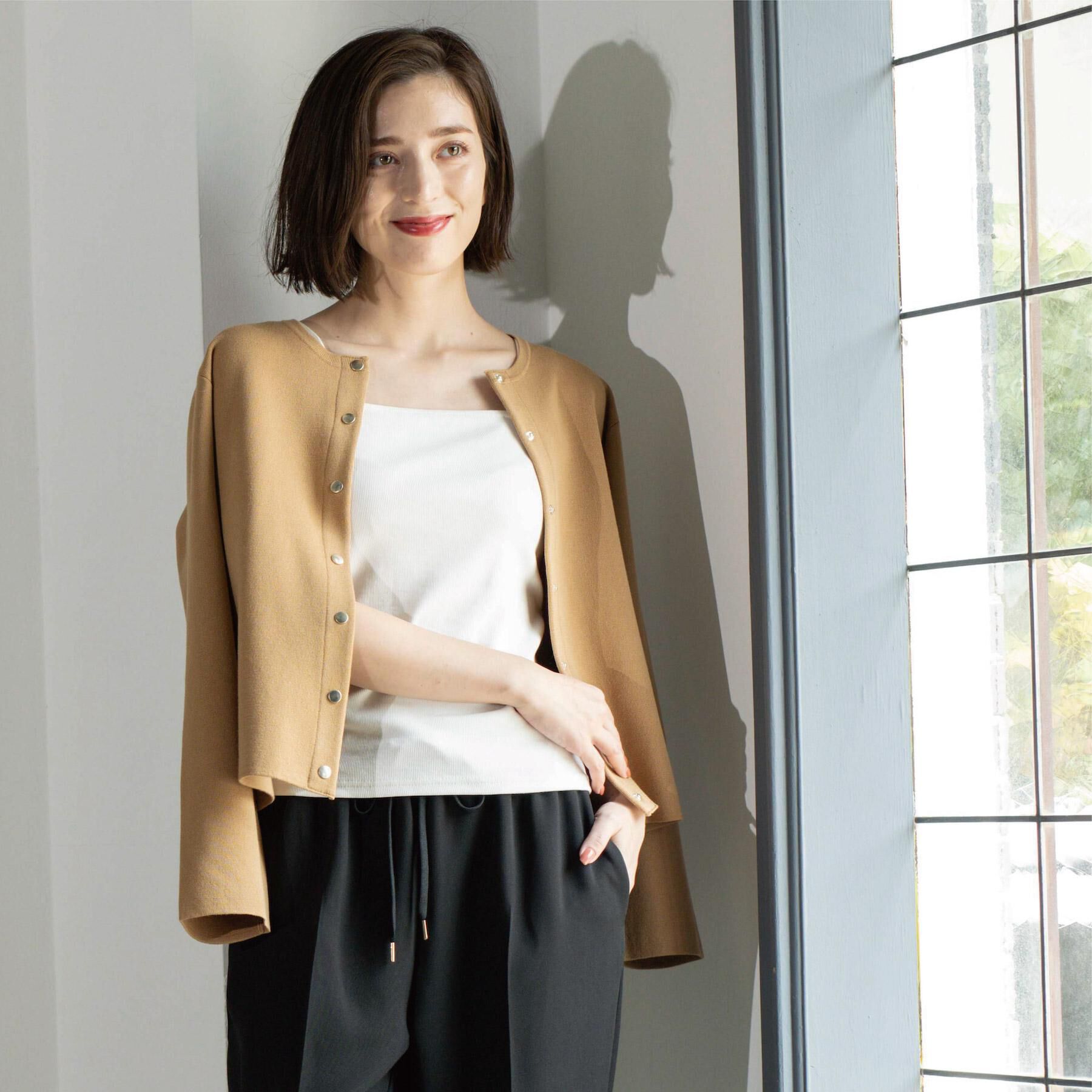 OPAQUE.CLIP「スナップボタンニットカーディガン【UVケア/洗濯機OK】《6col/S～LL》」|カーディガン|