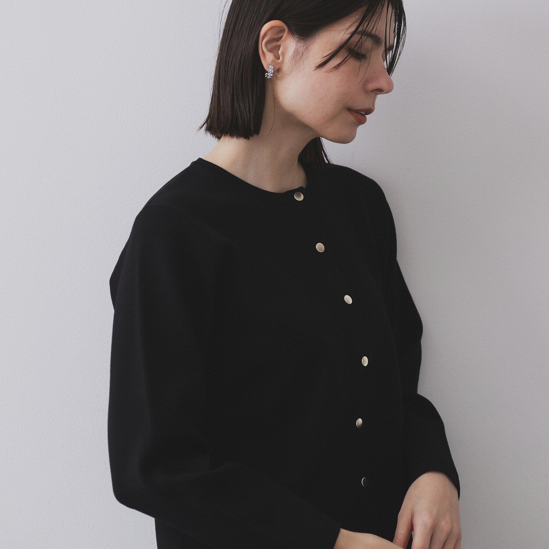 OPAQUE.CLIP「スナップボタンニットカーディガン【UVケア/洗濯機OK】《6col/S～LL》」|カーディガン|